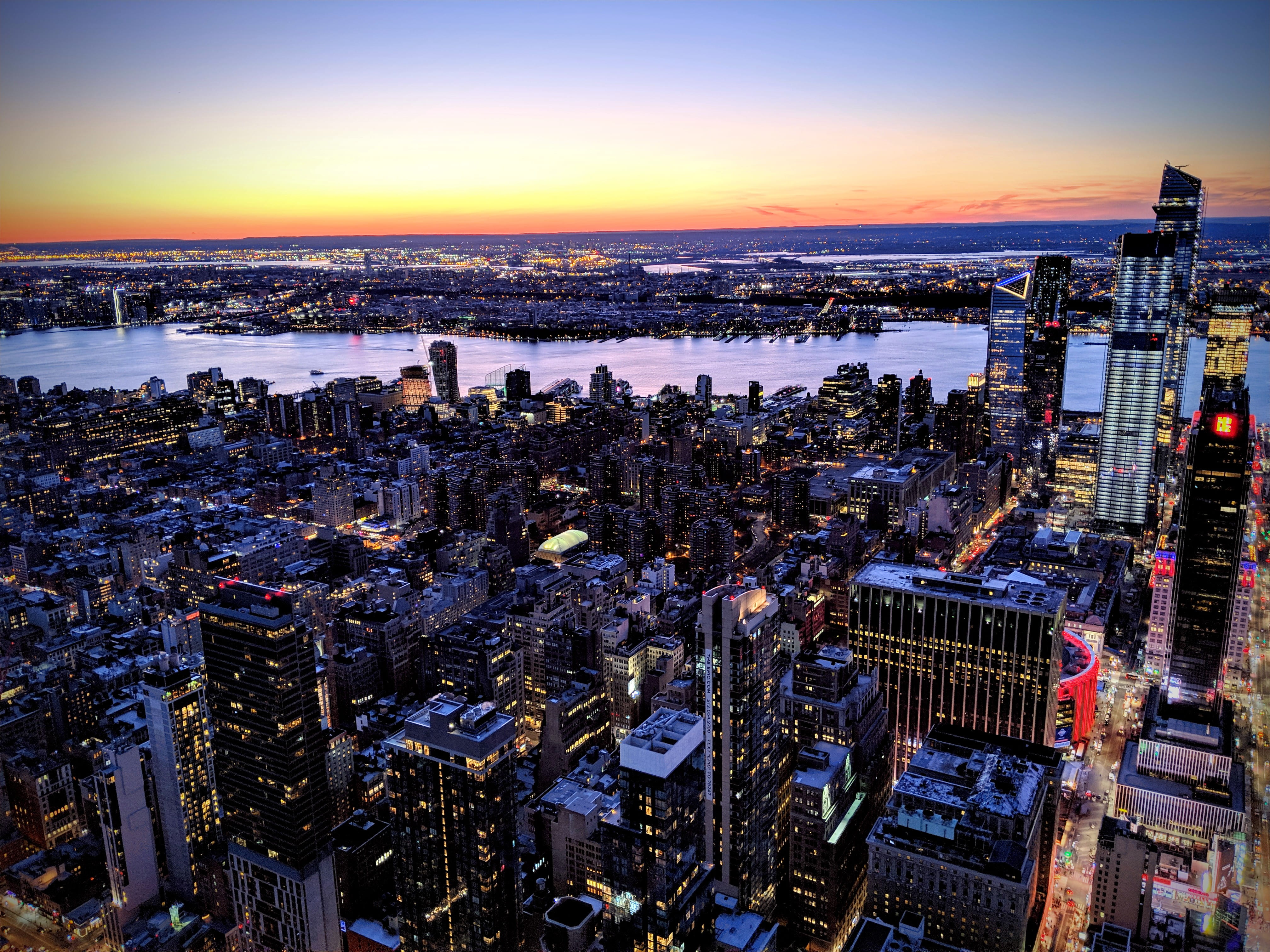 crowded, aerial view, scenery, ny, birdview, high, rise, travel, 4K, sky, urban, skyscraper, modern, office building exterior, outdoors, building, residential district, HD Wallpaper