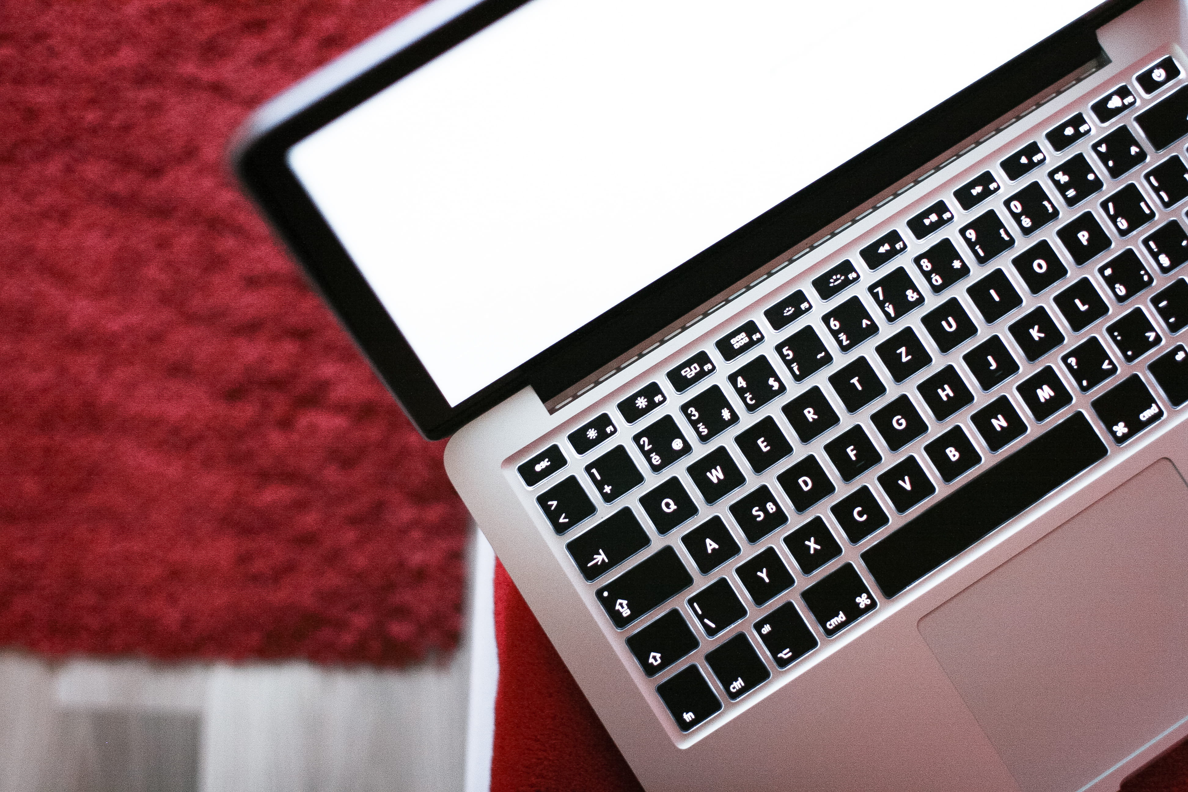 MacBook Pro, macbook, computer equipment, computer part, portable information device, from the top, no People, red, global communications, computer network, HD Wallpaper