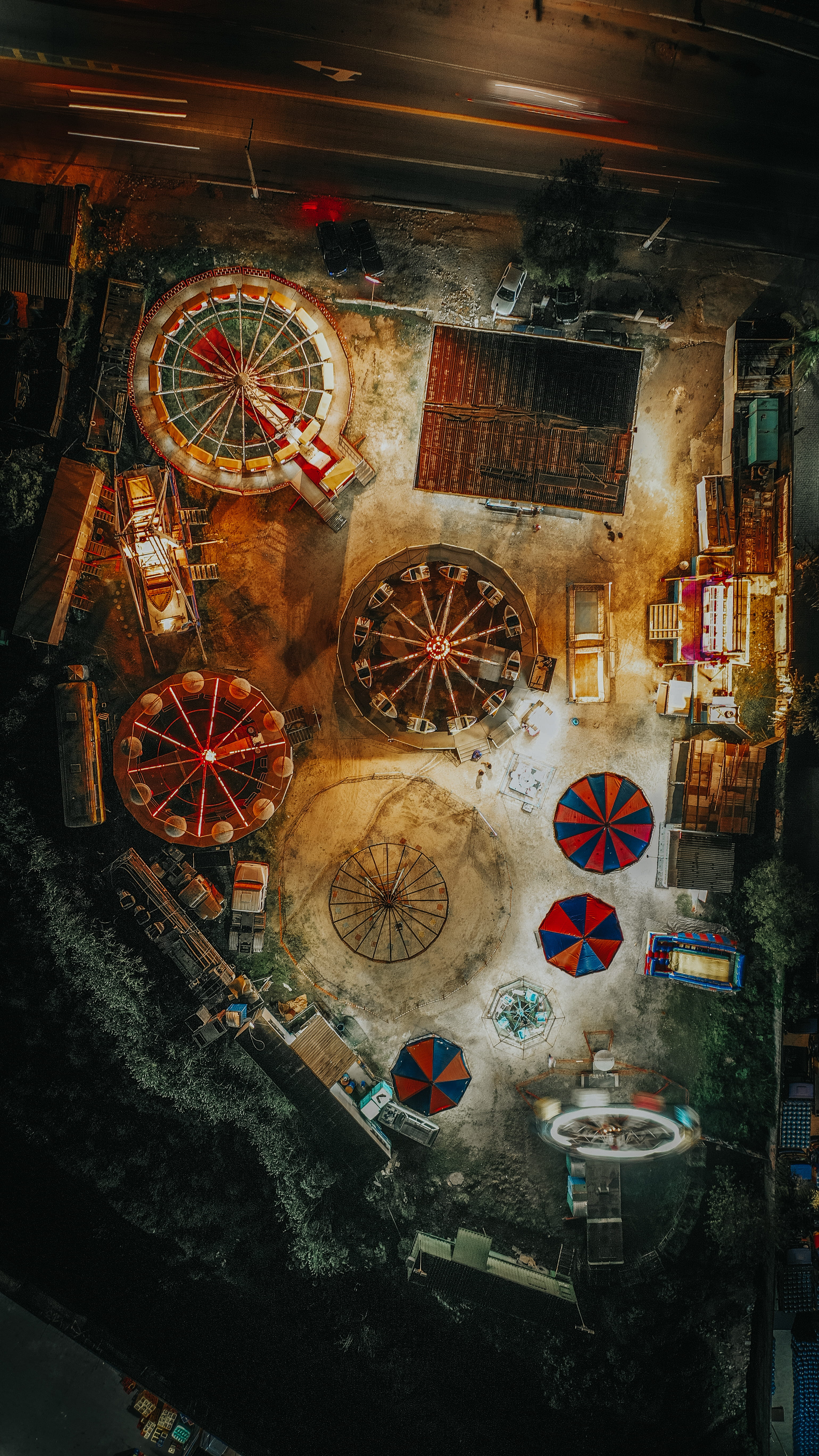 tower, indoors, choice, architecture, tarmac, illuminated, asphalt, ferris wheel, av. da. belmira marin, 5K, urban, container, large group of objects, Phone HD Wallpaper