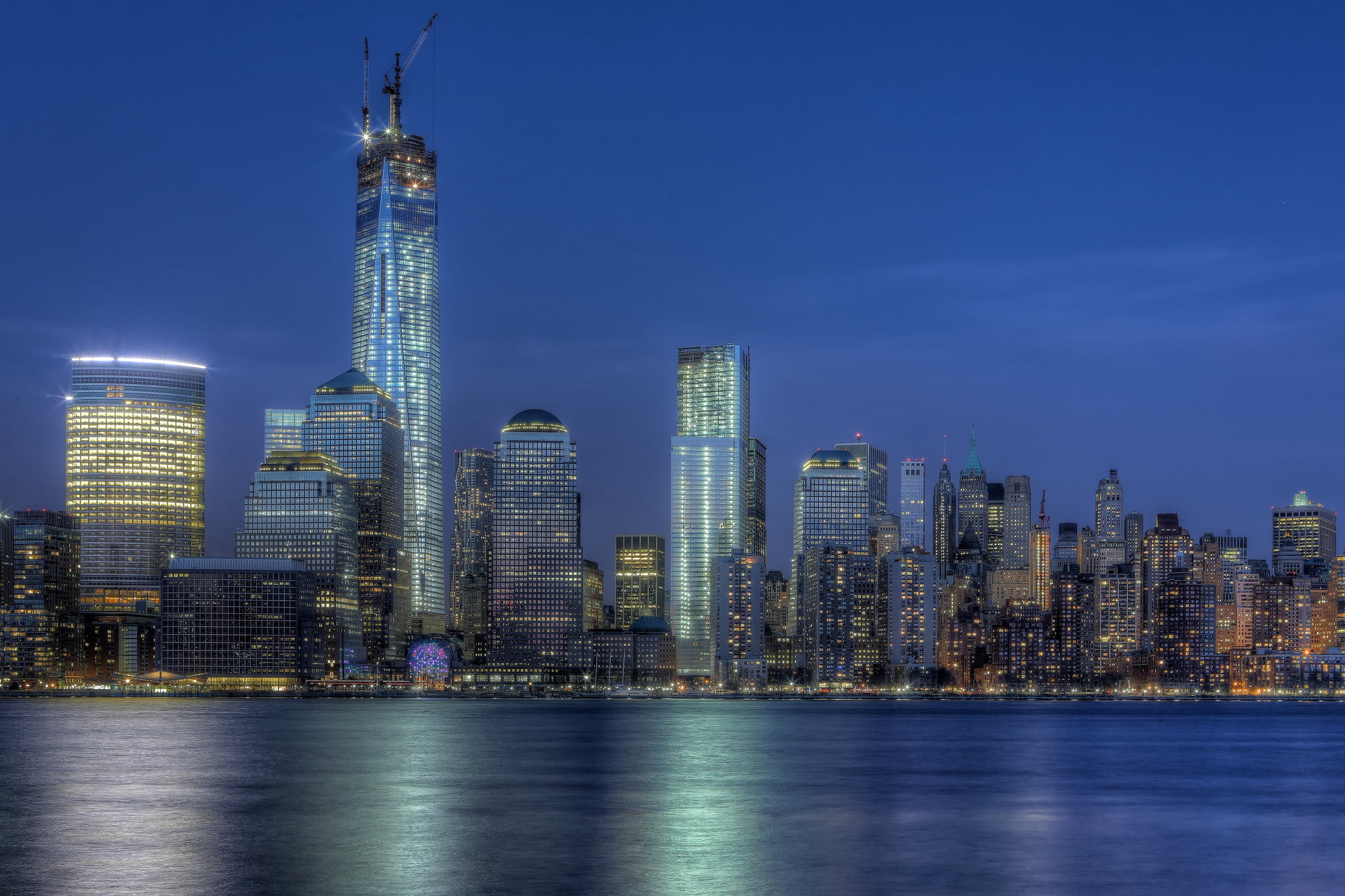 tall - high, downtown district, outdoors, architecture, building exterior, office building exterior, modern, New York City, rise, tower, office, landscape, HD Wallpaper