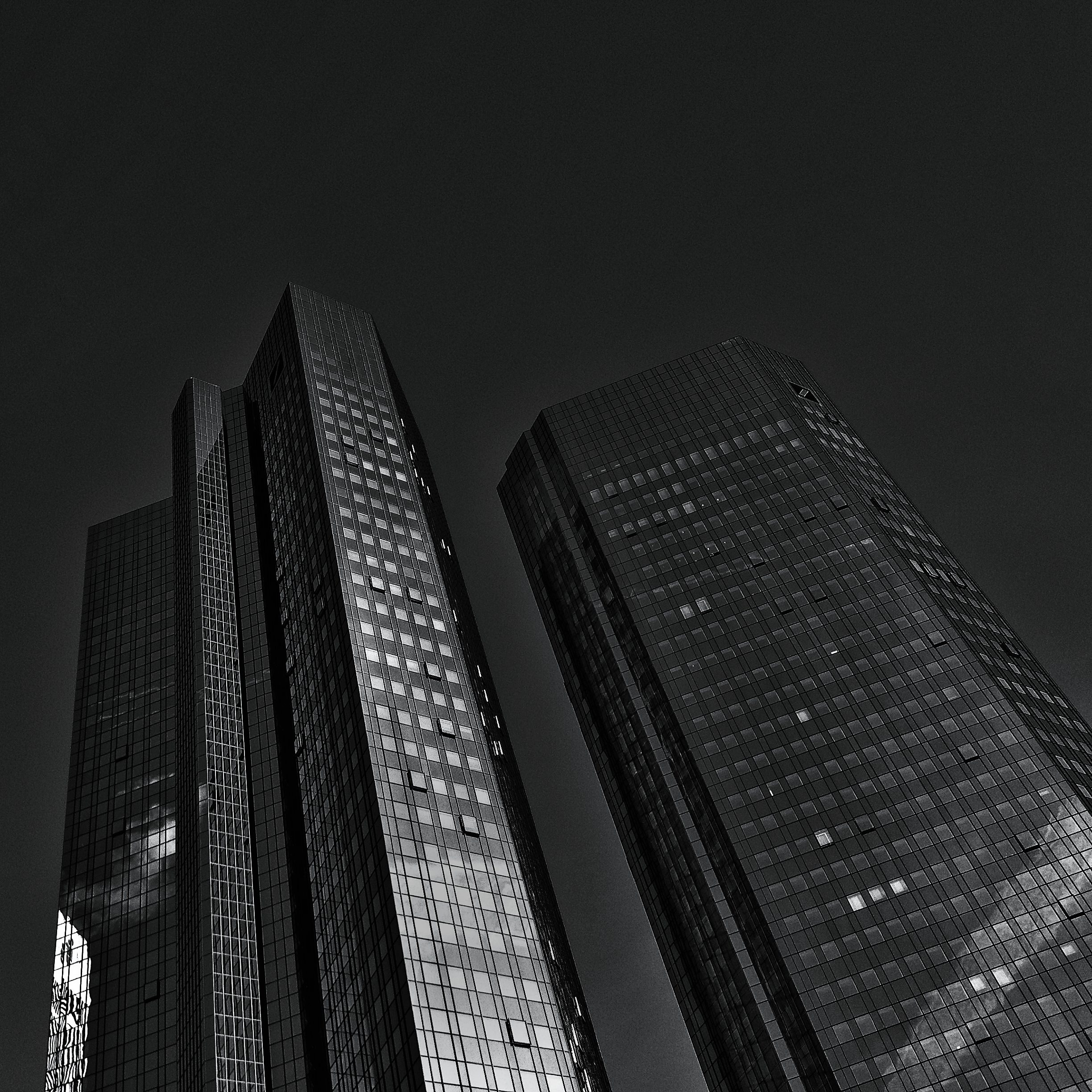 sky, outdoors, night, skyscraper, building, high, no people, tower, angle, buidings, tall - high, business, skyline, bank, frankfurt, low angle view, financial district, Phone HD Wallpaper