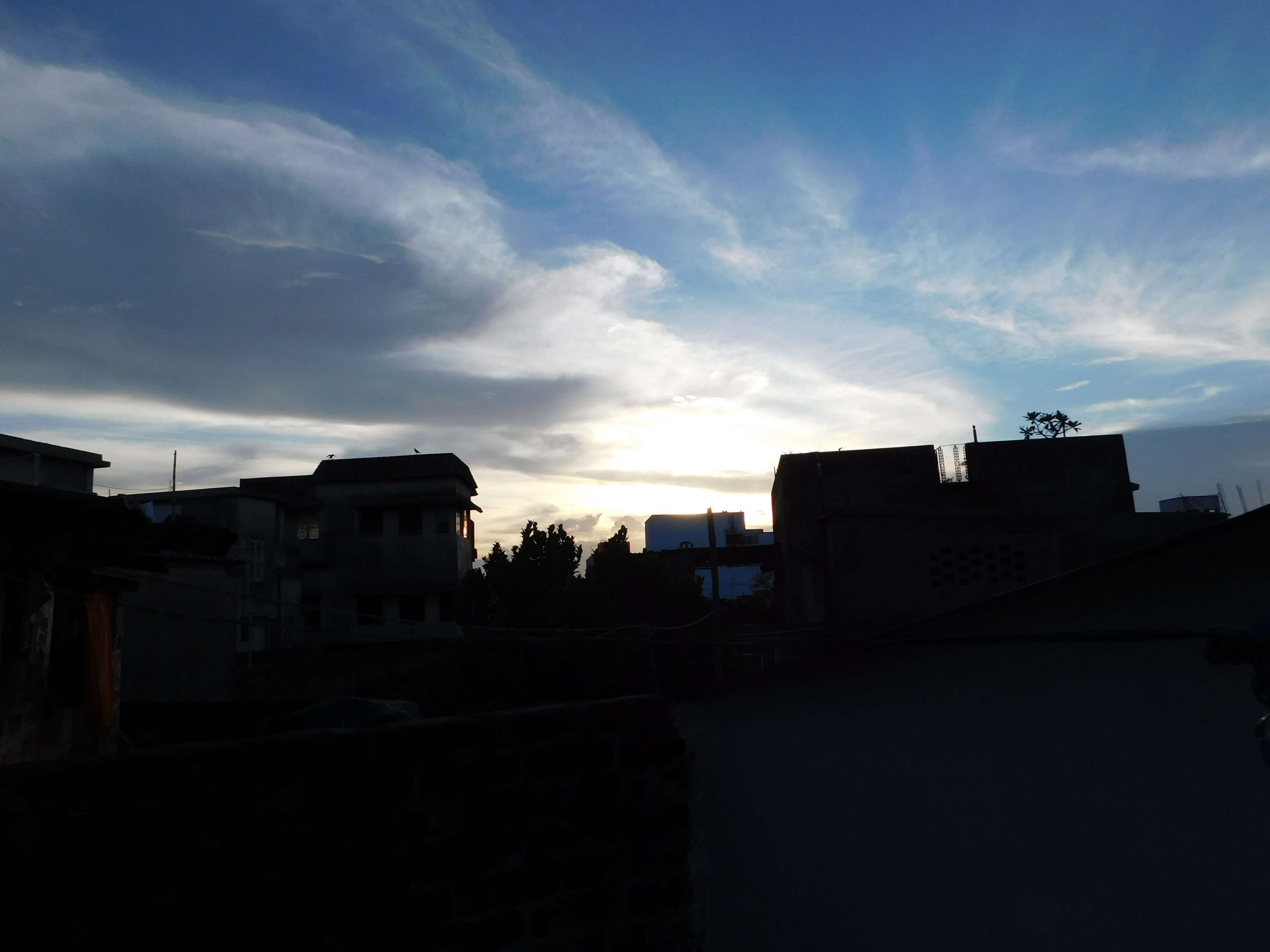 silhouette, city, sky, cloud - sky, nature, town, buiding, sunset, cityscape, city life, house, dusk, sunlight, residential district, no people, outdoors, HD Wallpaper
