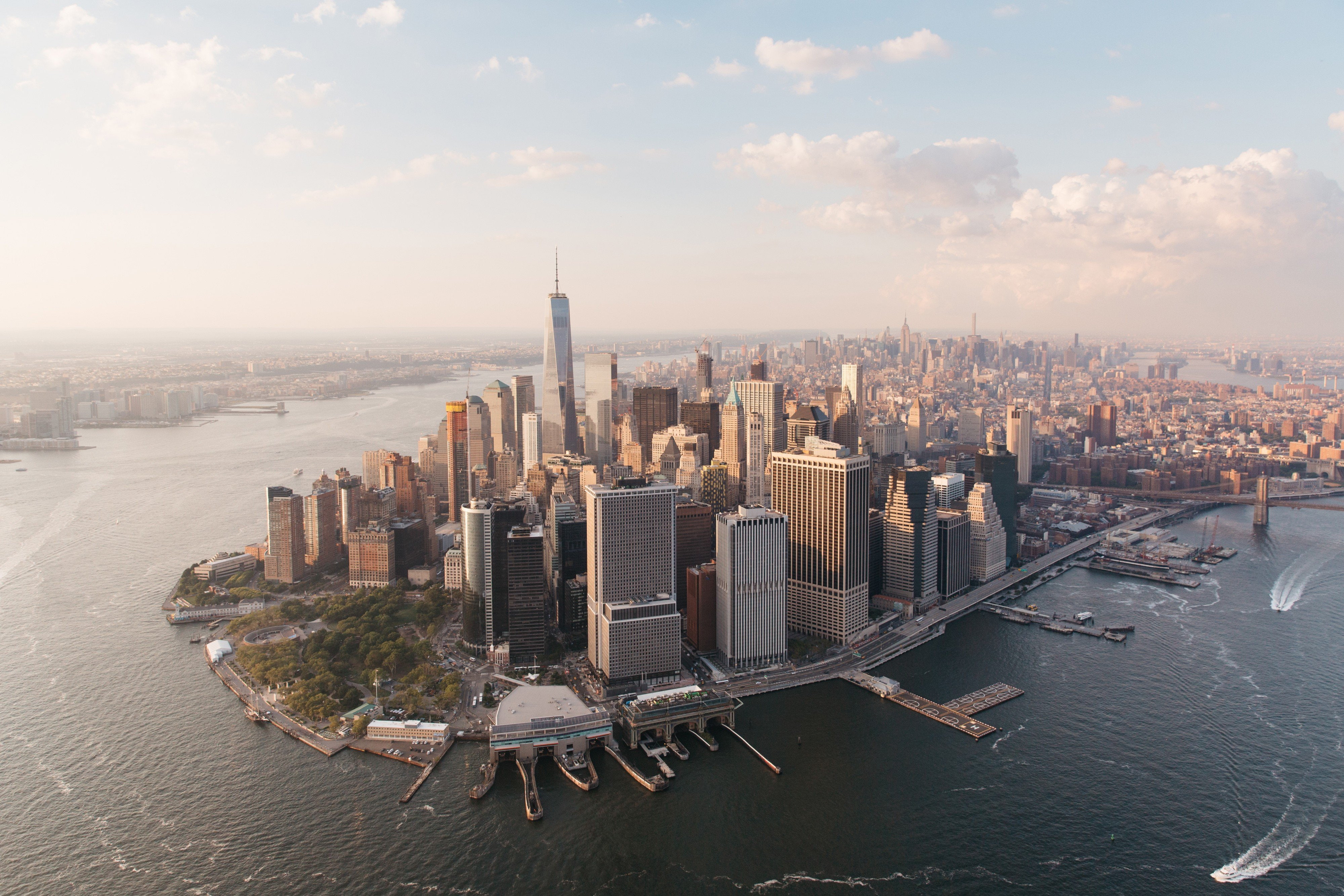 Cityscape, Helicopter View, 4K, New York City, Bay, HD Wallpaper