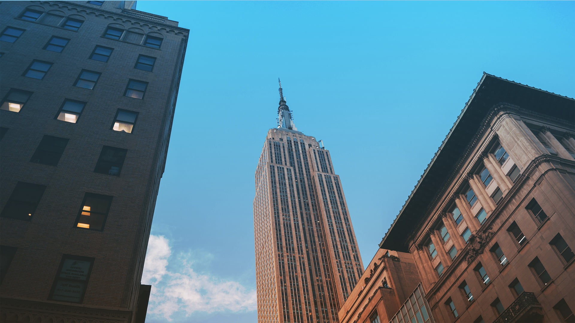 nature, built structure, no people, spire, low angle view, building, sunset, USA, sky, tower, day, office building exterior, Empire State Building, office, HD Wallpaper
