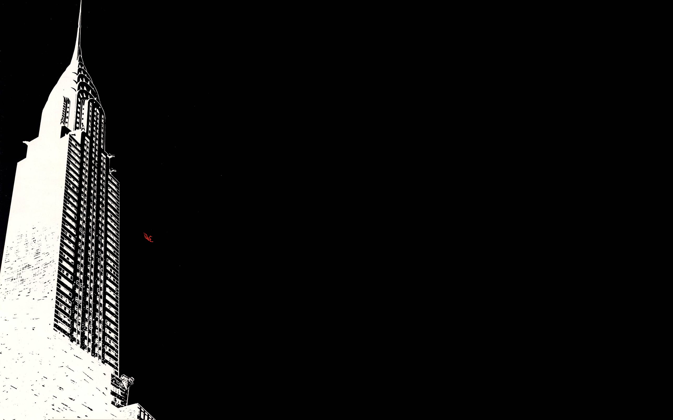black, empire, skyscraper, dc, 2K, illustration, building, fall, daredevil, cartoon/comic, hd, state, HD Wallpaper