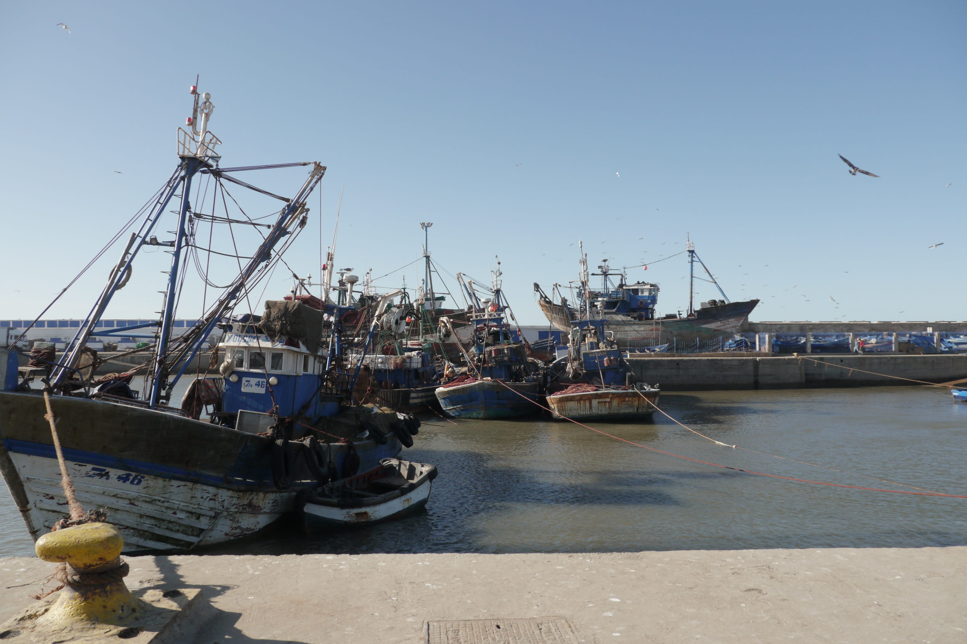ship, no people, Port, mast, fishing industry, Marocco, water, sky, sea, pole, nature, nautical vessel, sailboat, moored, day, 2K, fishing boat, transportation, HD Wallpaper