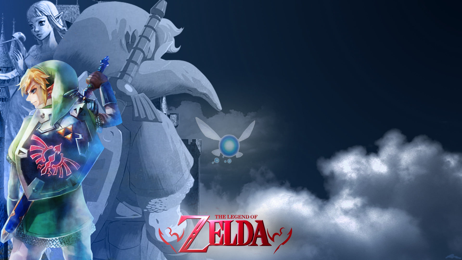 link, shield, zelda, nintendo, hylian, master, sword, 1080P, video games, hd, navi, HD Wallpaper