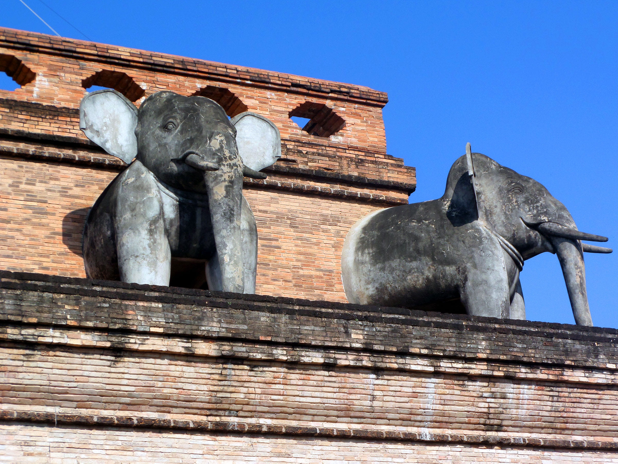travel destinations, buddhist, chiang mai, no people, mai, sculptures, art and craft, sacred, elephant, old, 1080P, religious, representation, nature, HD Wallpaper