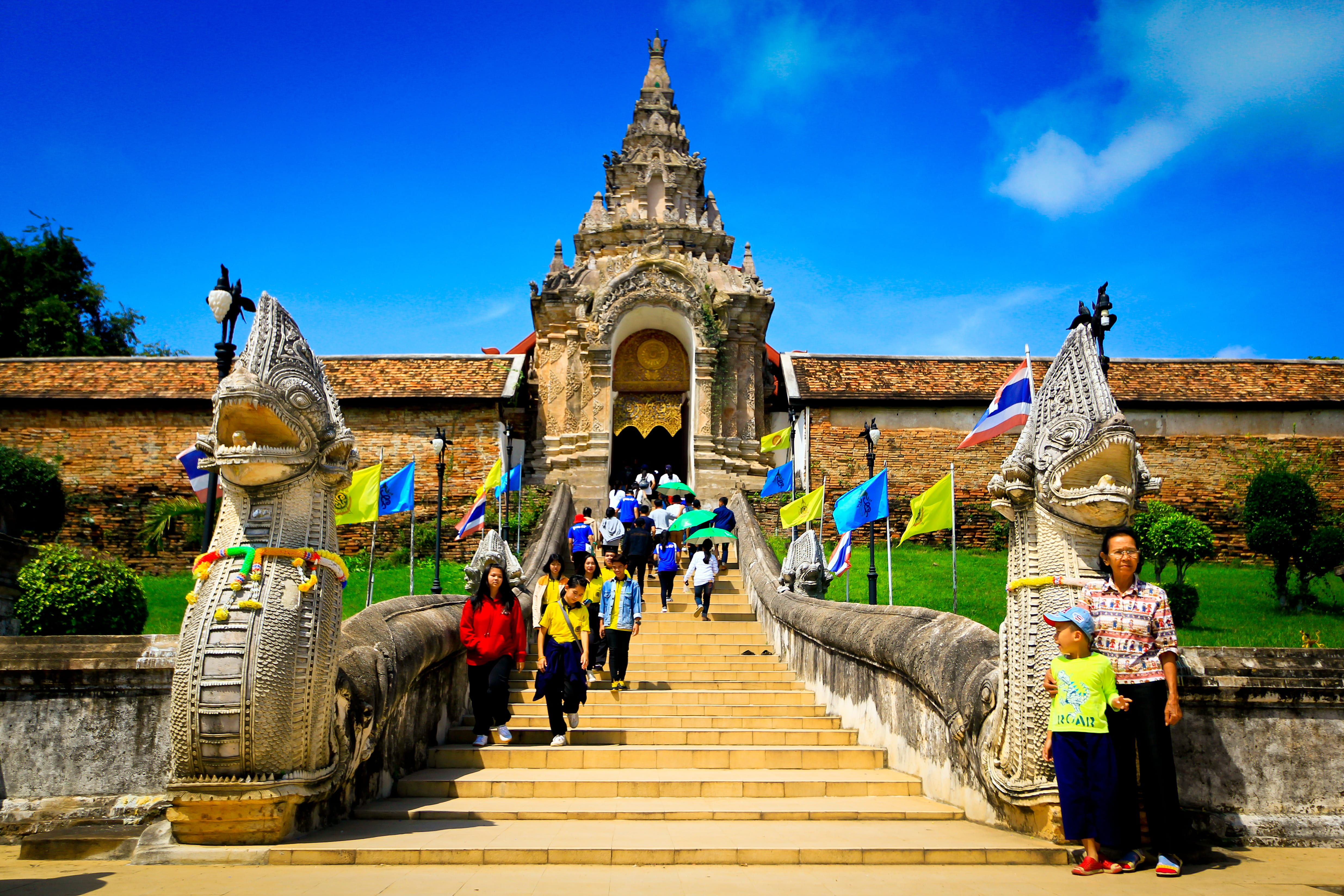 thailand temple, thailand culture, steps and staircases, the pagoda, place of worship, ayutthaya old, the past, belief, sky, travel, staircase, for priests, HD Wallpaper