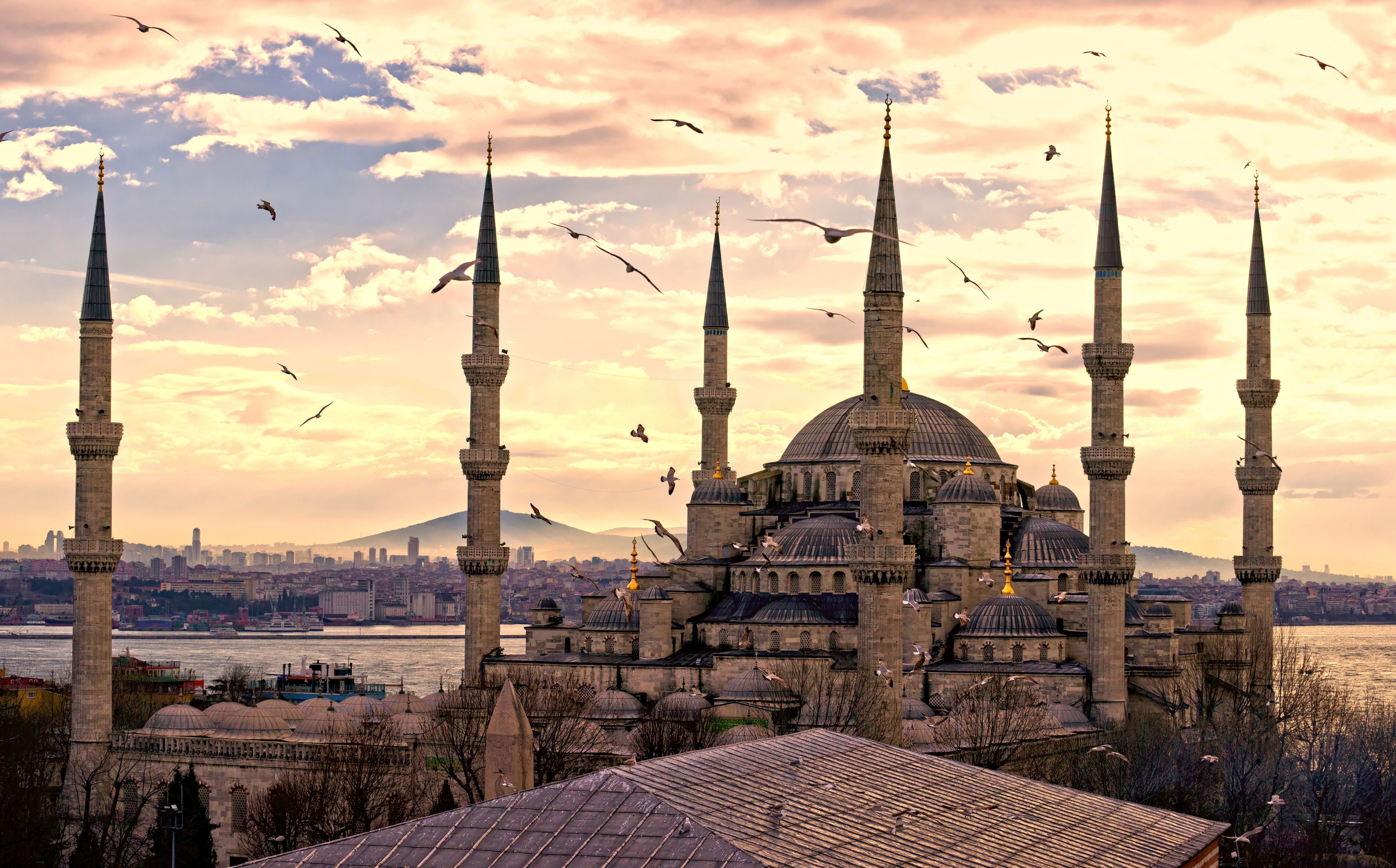 sultanahmed, building exterior, Europe, spirituality, architecture, spire, City, cloud - sky, no people, istanbul, Turkey, dome, built structure, place of worship, HD Wallpaper