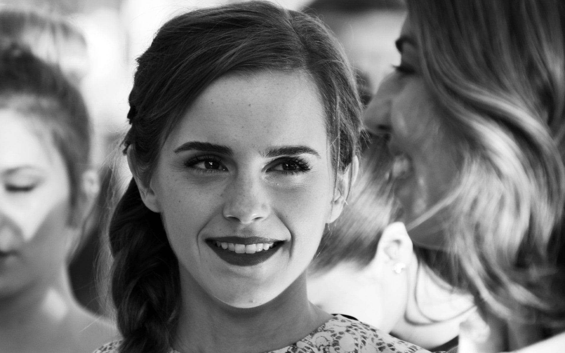 real people, close-up, women, smiling, togetherness, braids, focus on foreground, bonding, emotion, young adult, hairstyle, Emma Watson, beautiful woman, HD Wallpaper