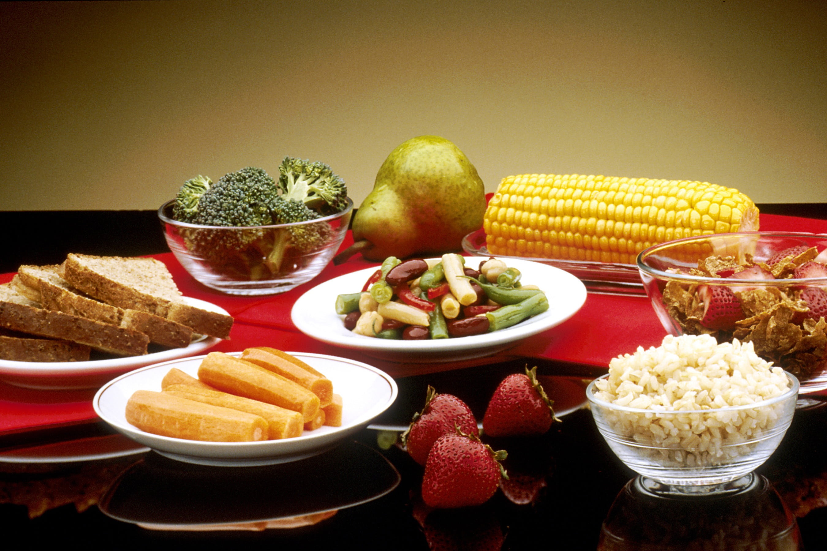 eat, healthy eating, ceramic, fruit salad, wellbeing, food, dietetic, variation, strawberry, dairy product, feed, food and drink, bread, sweetcorn, ready-to-eat, HD Wallpaper