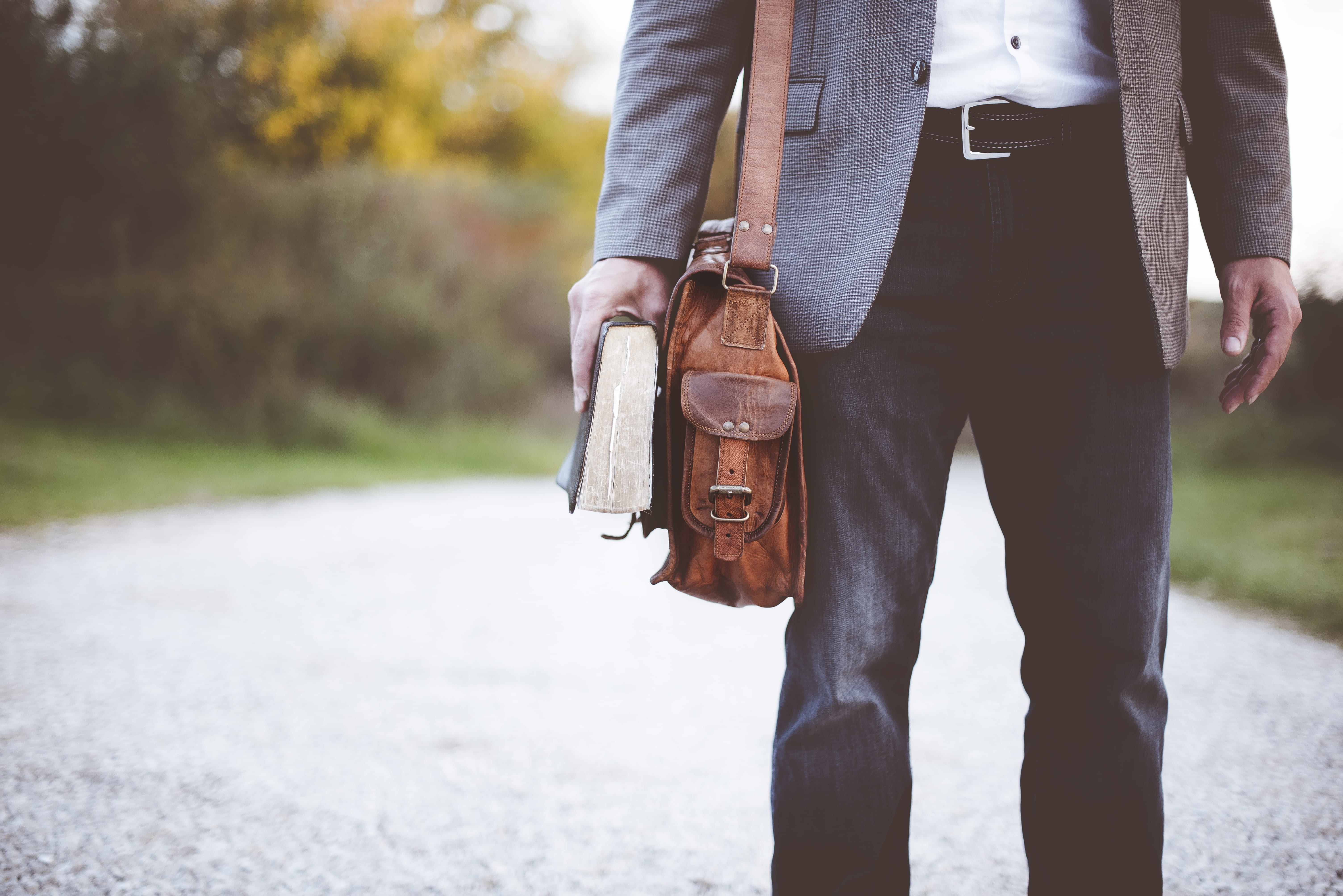 outdoors, cowboy, human limb, book, 5K, nature, standing, man, men, adult, front view, person, holding, clothing, hold, path, limb, male, walking, pathway, HD Wallpaper