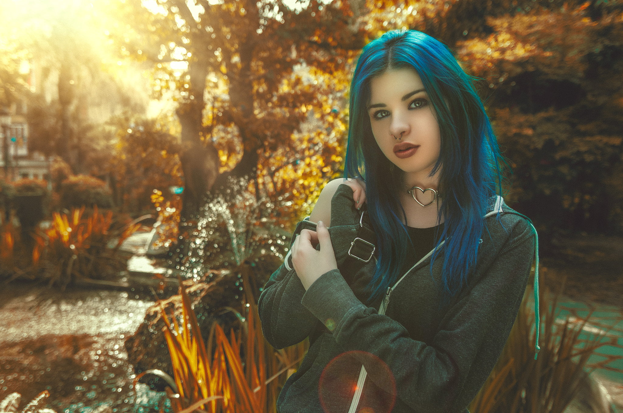 dyed hair, Kuroha Suicide, model, women outdoors, 500px, Ruben Cid, women, 1080P, HD Wallpaper
