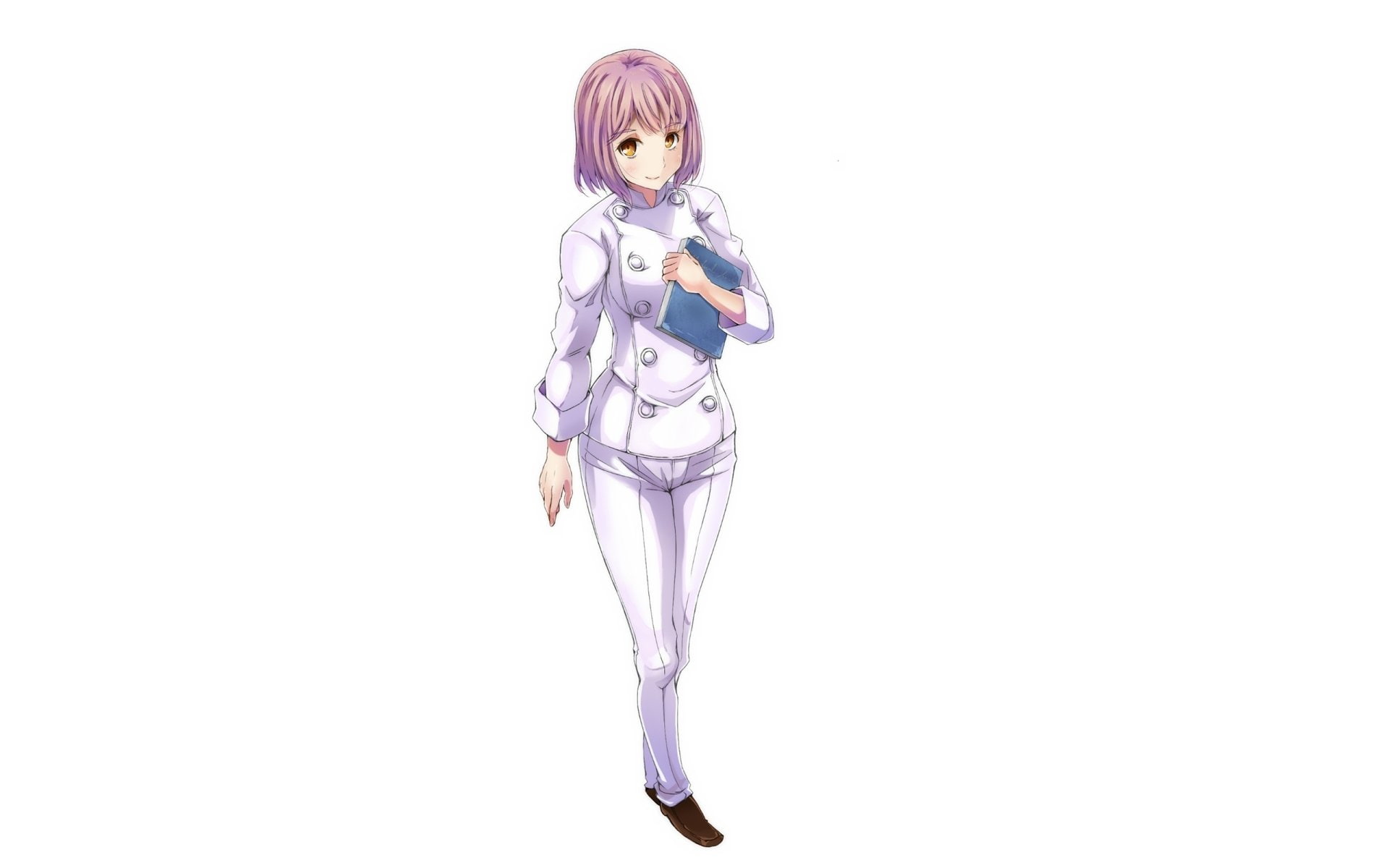 Hisako Arato, looking at camera, hairstyle, front view, studio shot, child, girls, women, females, full length, Food Wars: Shokugeki no Soma, indoors, portrait, HD Wallpaper