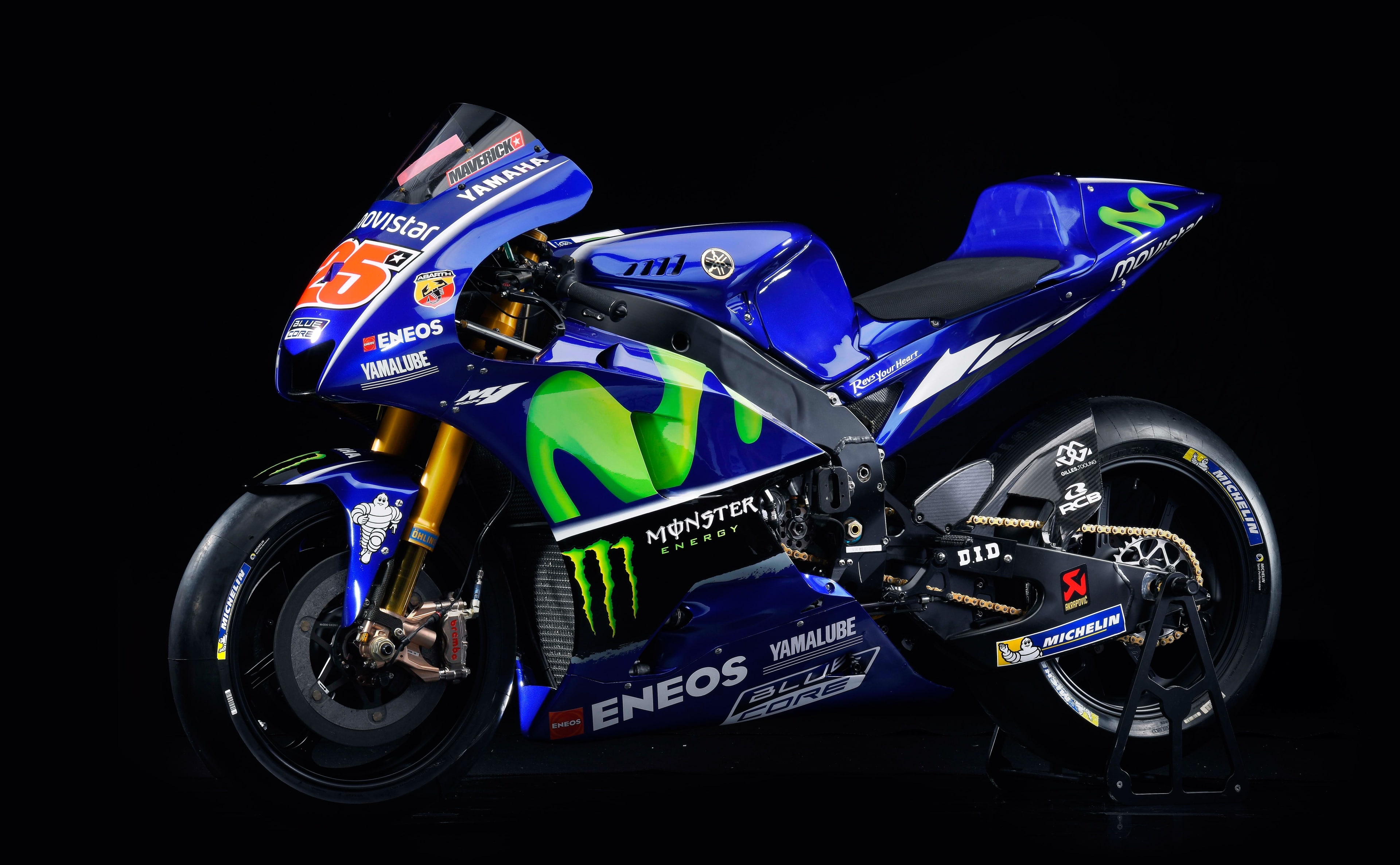 Motorcycles, m, 4K, Yamaha, movistar, yzr, HD Wallpaper