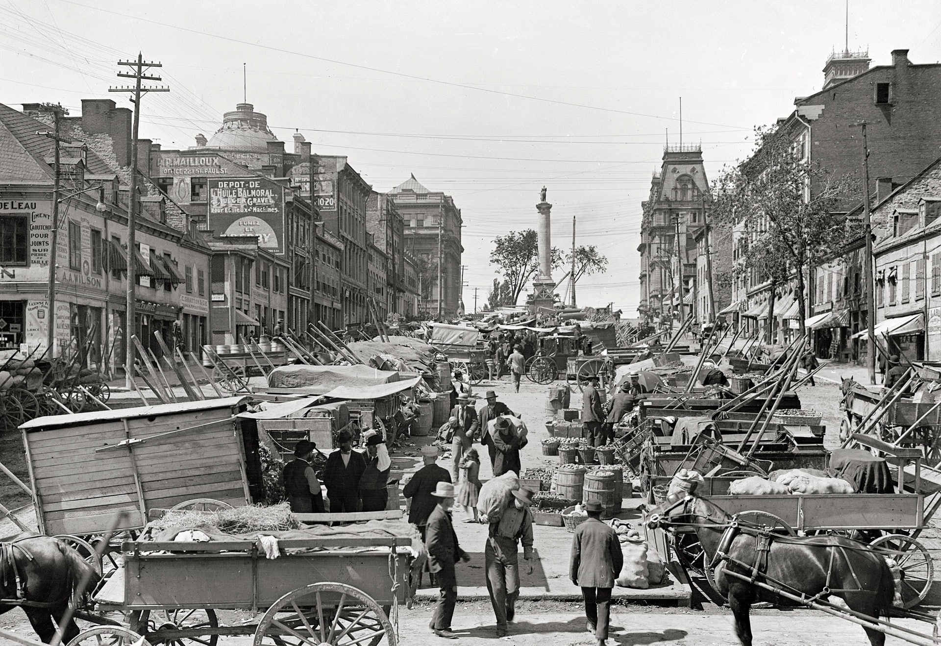 the city, retro, market, 1900-the year, 1080P, USA, HD Wallpaper