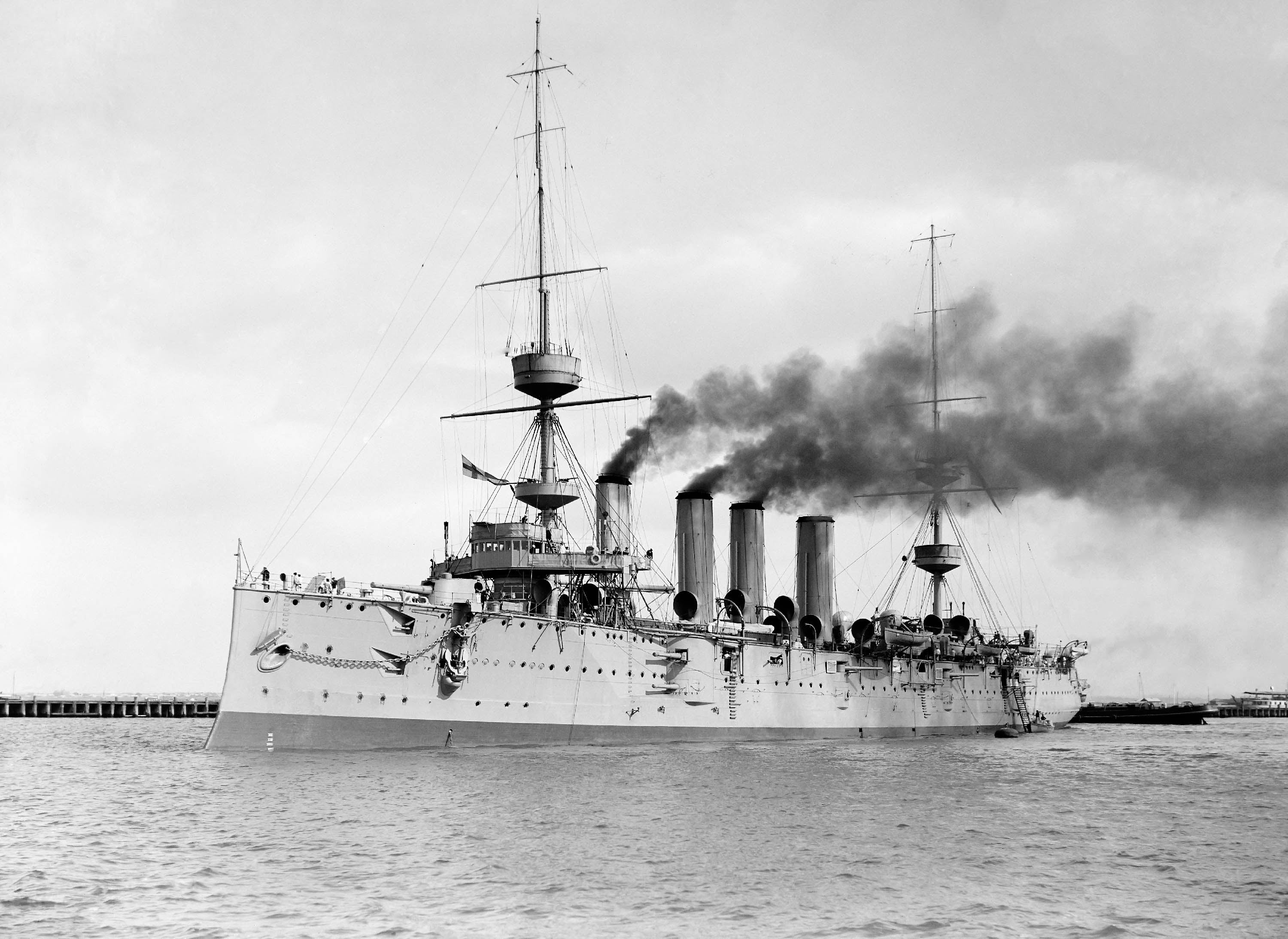 HMS Powerful, 1900s, WWI, 2K, cruisers, Royal Navy, HD Wallpaper