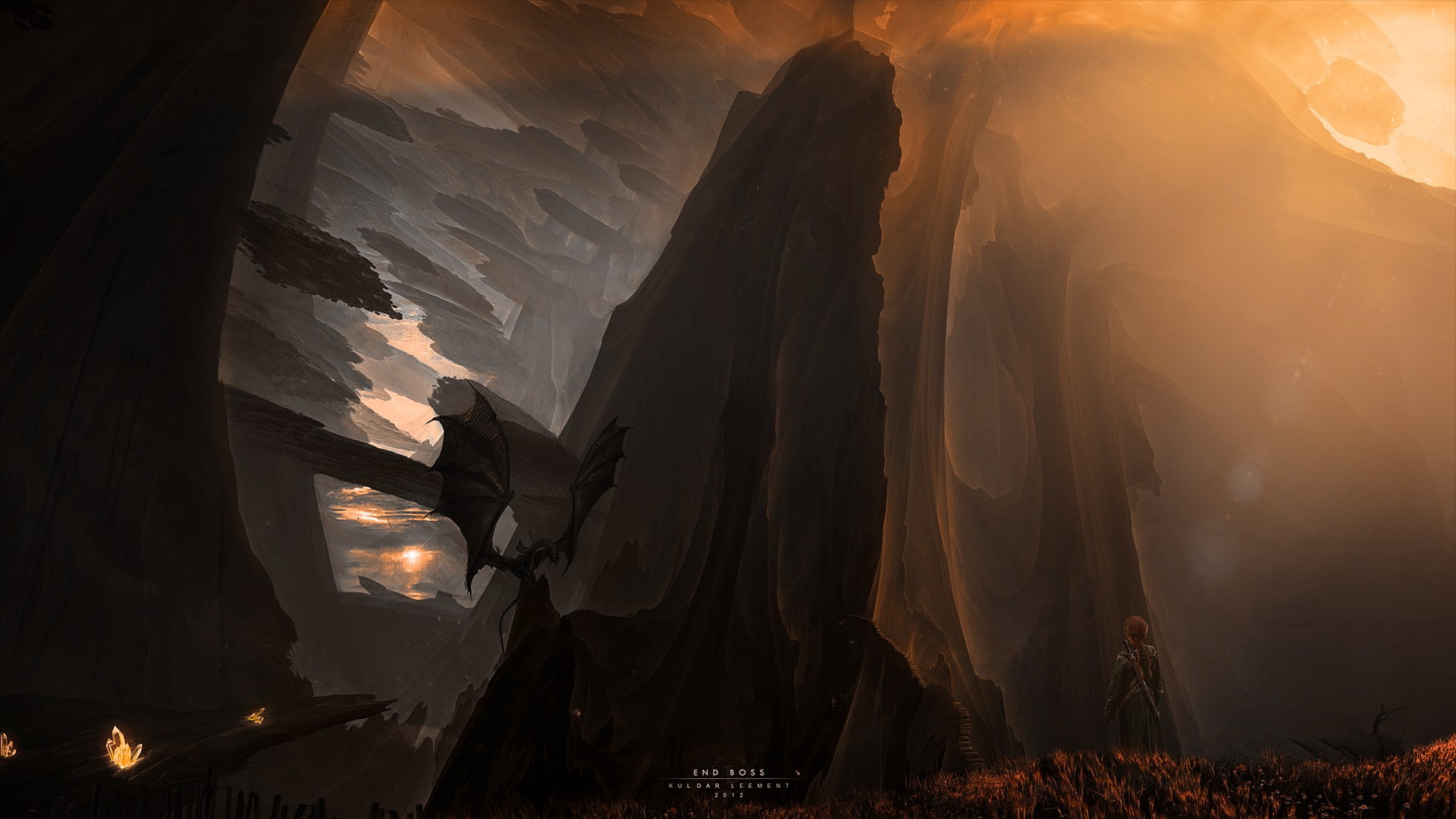 Kuldar Leement, dragon, fantasy art, 1080P, HD Wallpaper