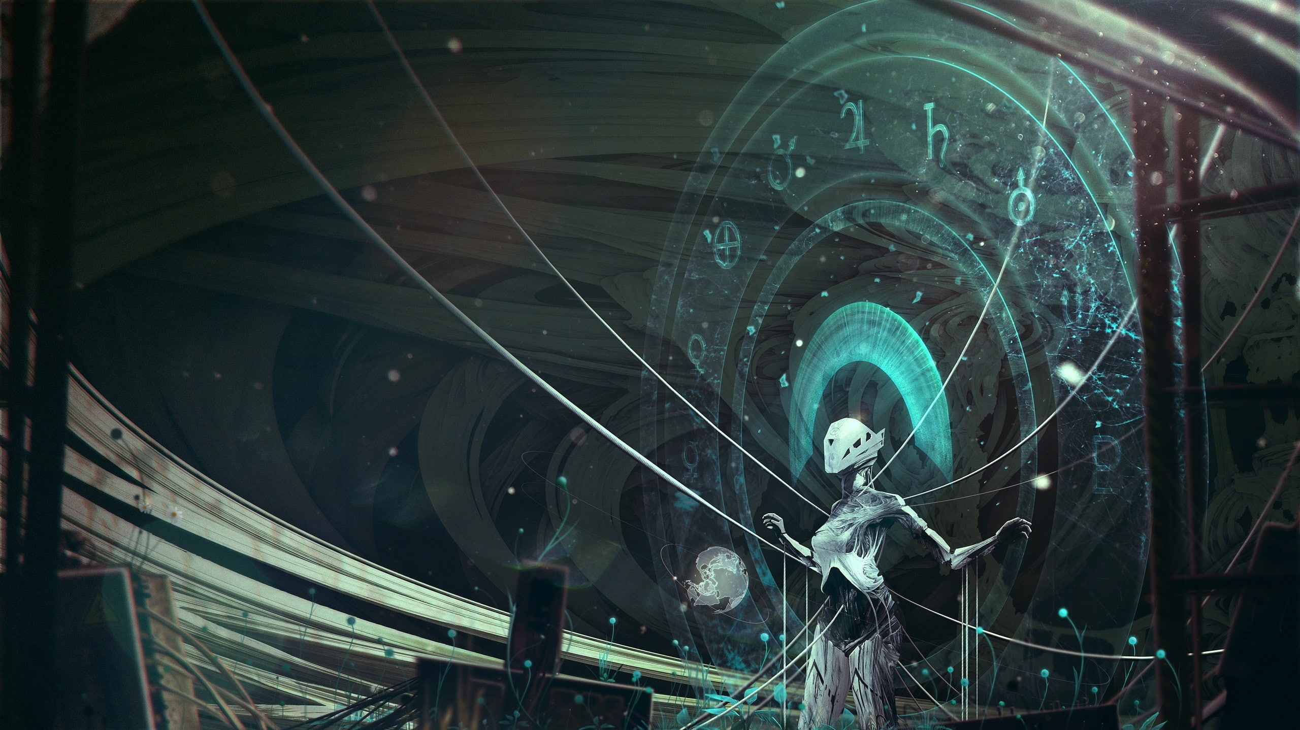 fantasy art, robot, science fiction, 2K, Kuldar Leement, digital art, artwork, landscape, knowledge, concept art, HD Wallpaper