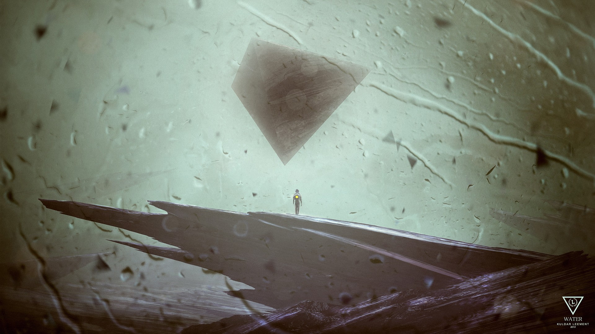 1080P, artwork, abstract, Kuldar Leement, triangle, rain, anime, HD Wallpaper