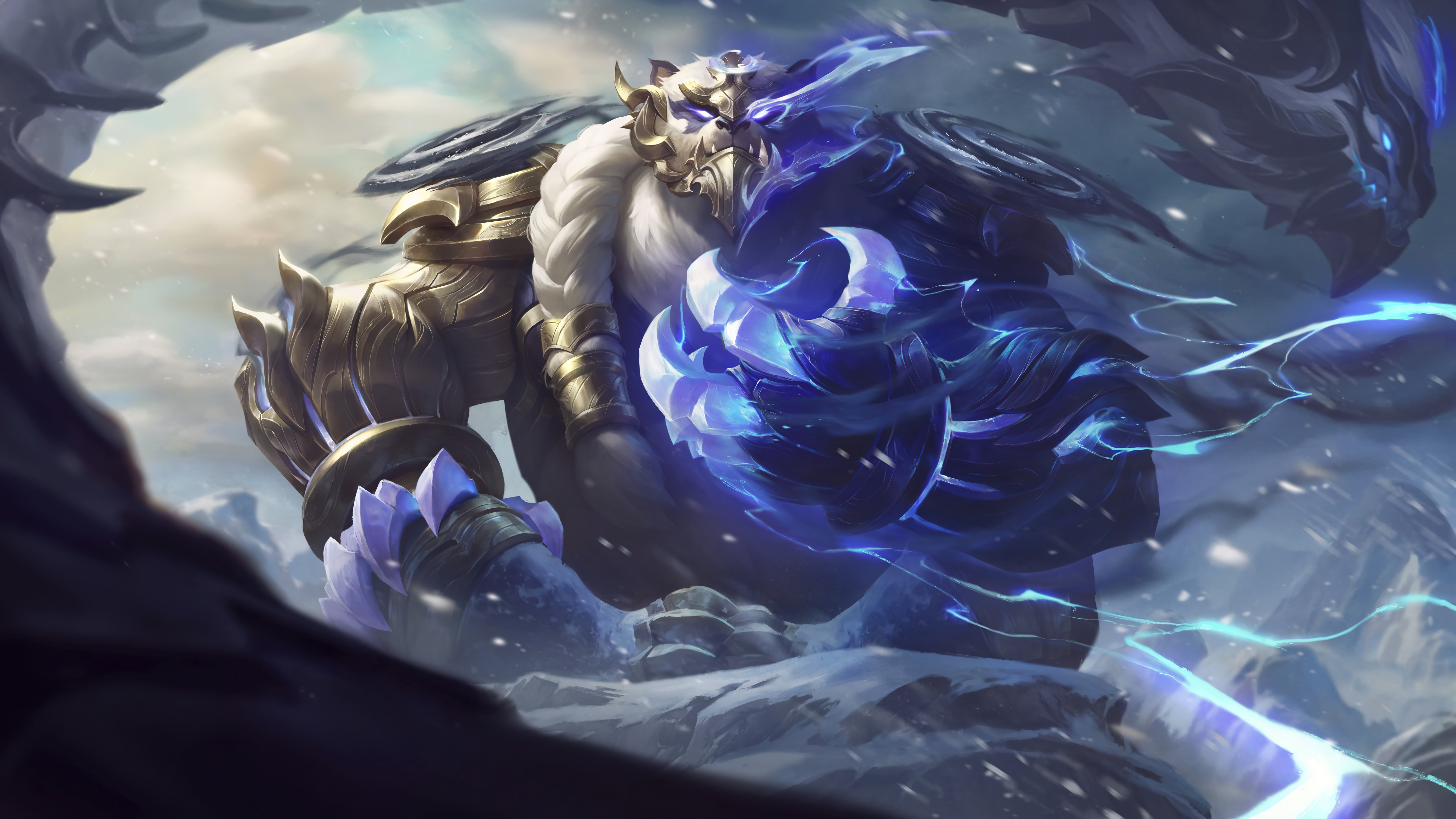 8K, Riot Games, Volibear, dragon, GZG, League of Legends, 4K, Volibear (League of Legends), HD Wallpaper