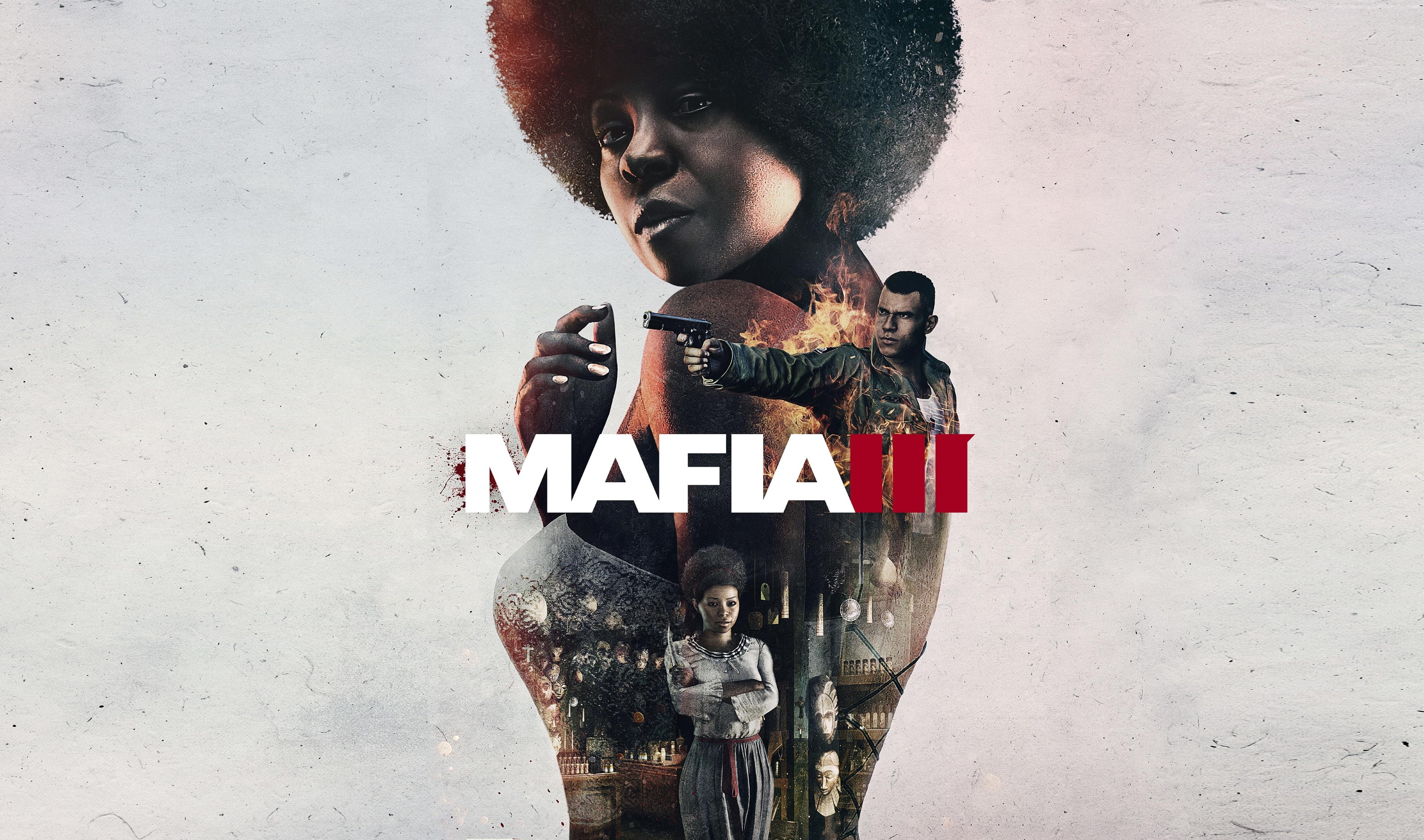 2K, representation, outdoors, Mafia III, real people, waist up, creativity, wall - building feature, young adult, lifestyles, PS4, PC, text, communication, HD Wallpaper
