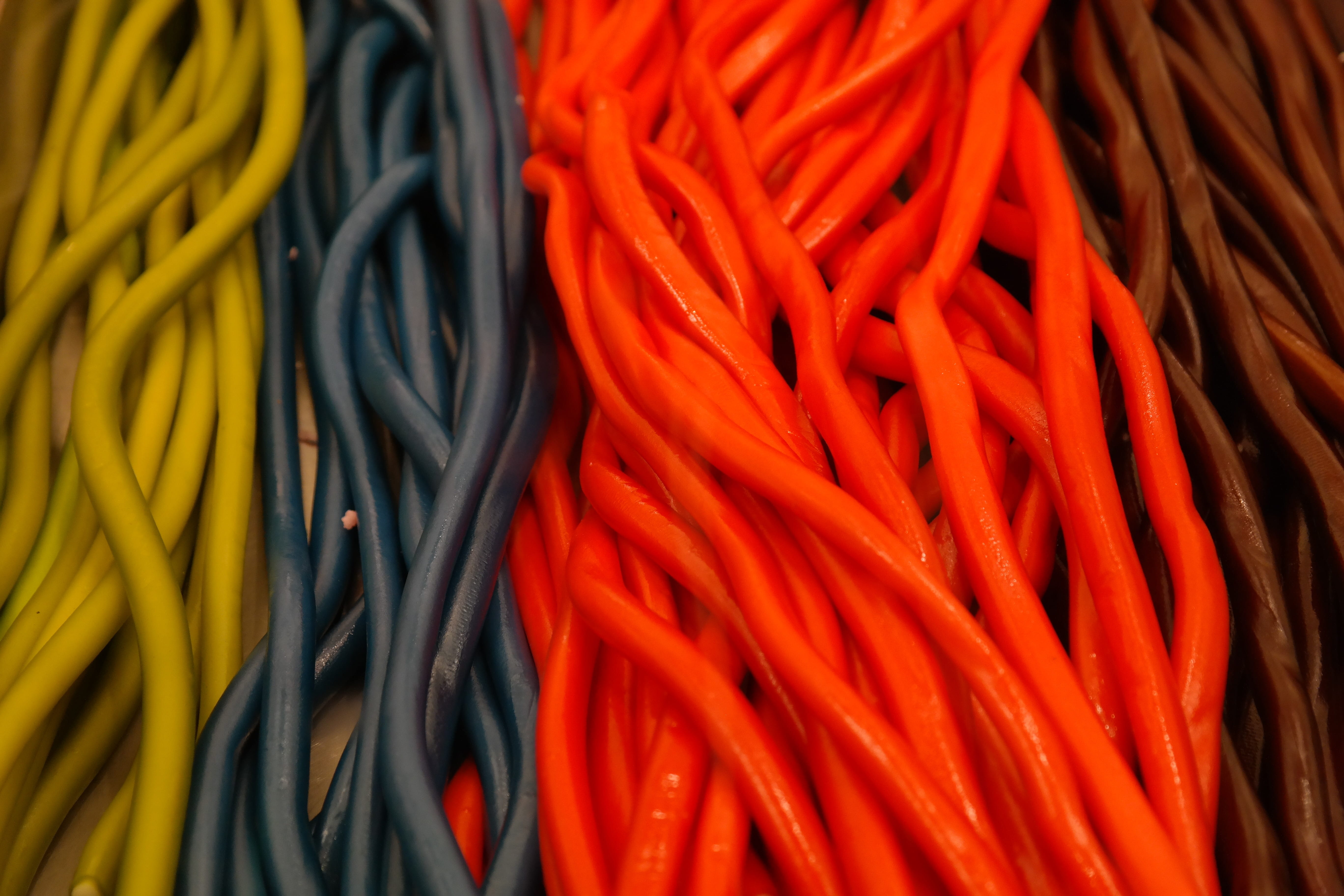 full frame, no people, 5K, large group of objects, colorful, still life, fair, food, delicious, lasso, orange color, unhealthy, choice, multi colored, HD Wallpaper