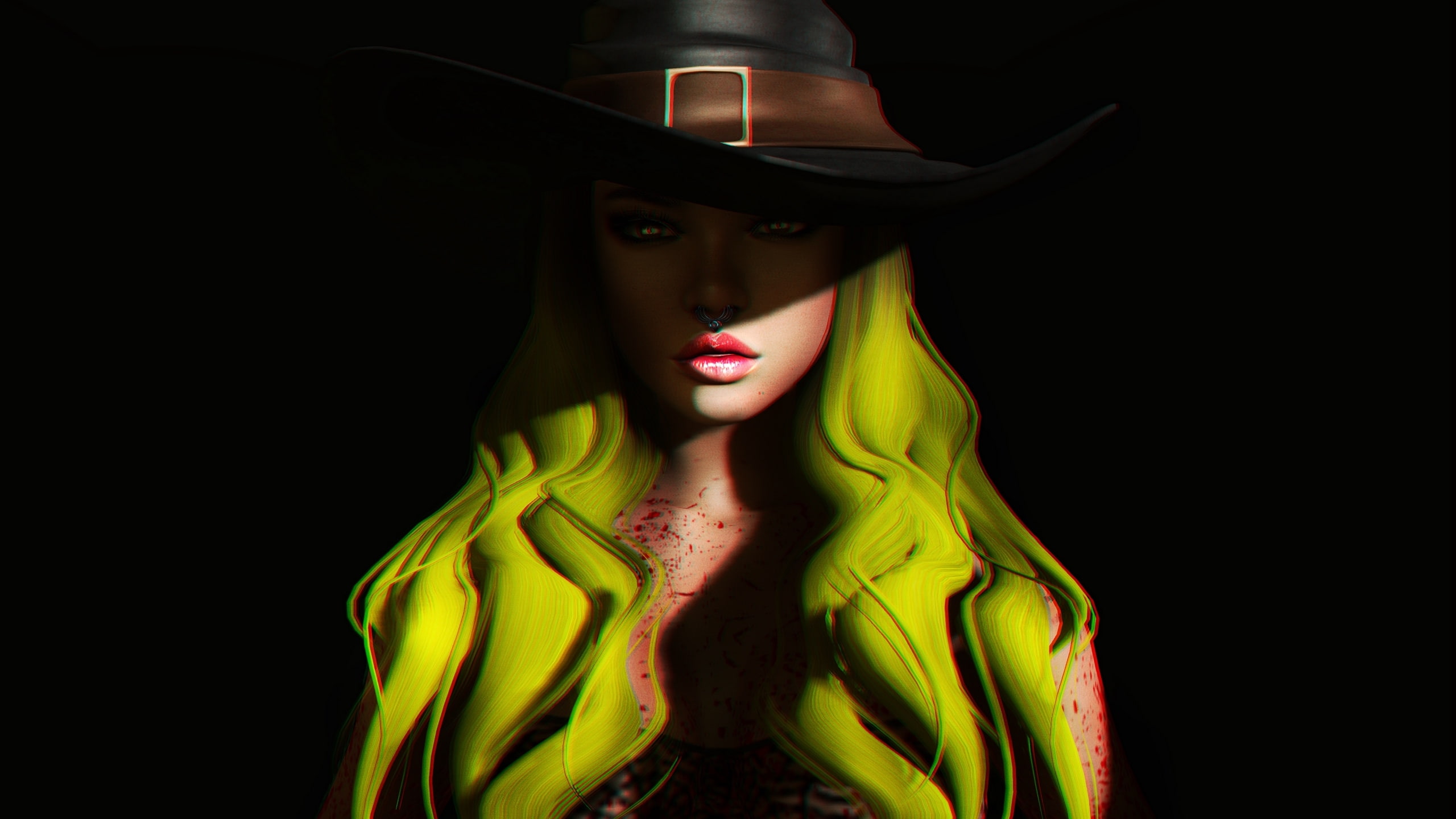 lasso, 2K, Witch, green, girl, hat, fantasy, HD Wallpaper