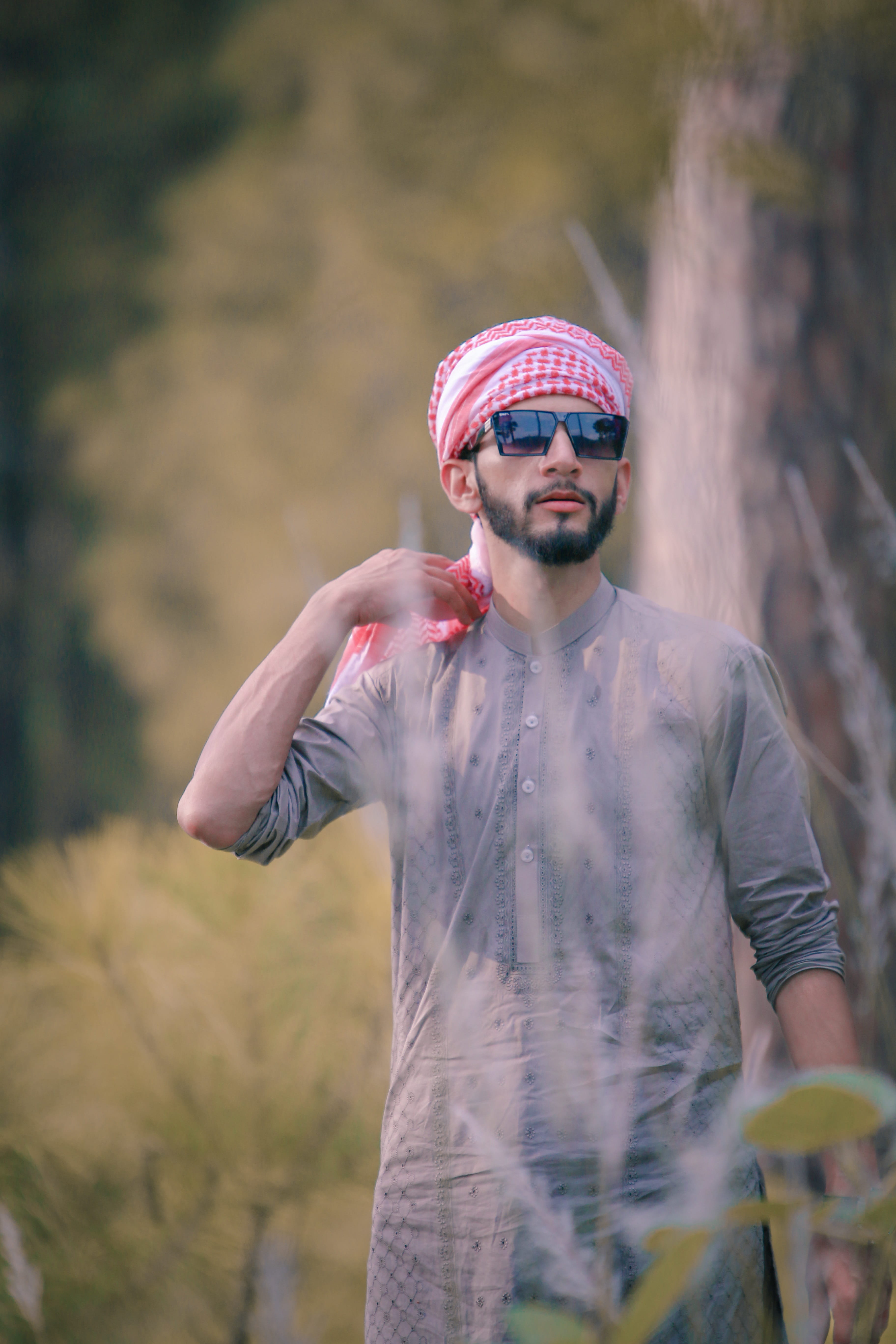 fashion, boys style, looking away, nature, kurta design, outdoors, glasses, casual clothing, yellow, day, field, standing, lifestyles, asia, mans style, Phone HD Wallpaper
