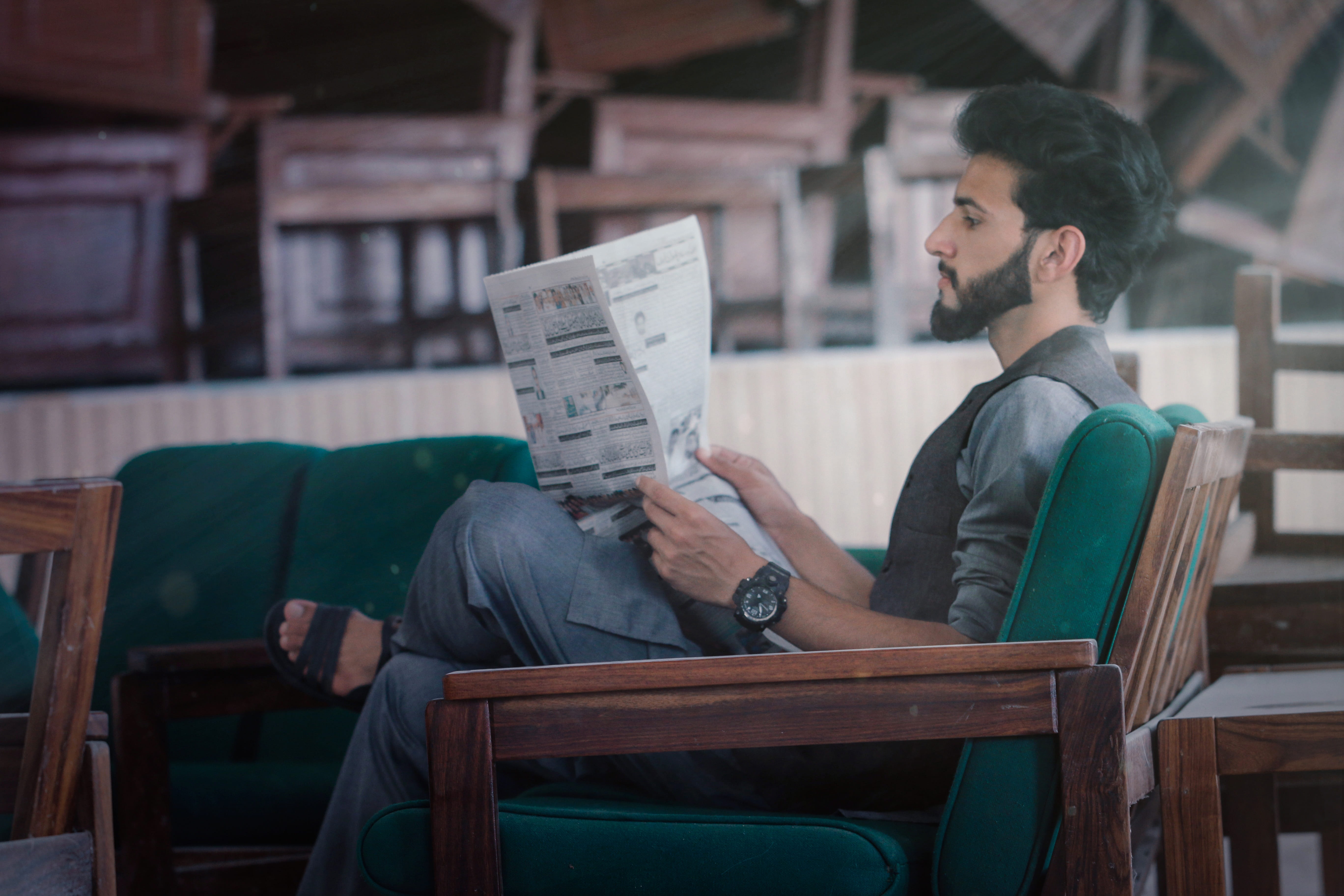 reading, pakistan, asian boys, holding, glasses, three quarter length, model, posing, chair, young, seat, activity, 5K, real people, one person, men, man, HD Wallpaper