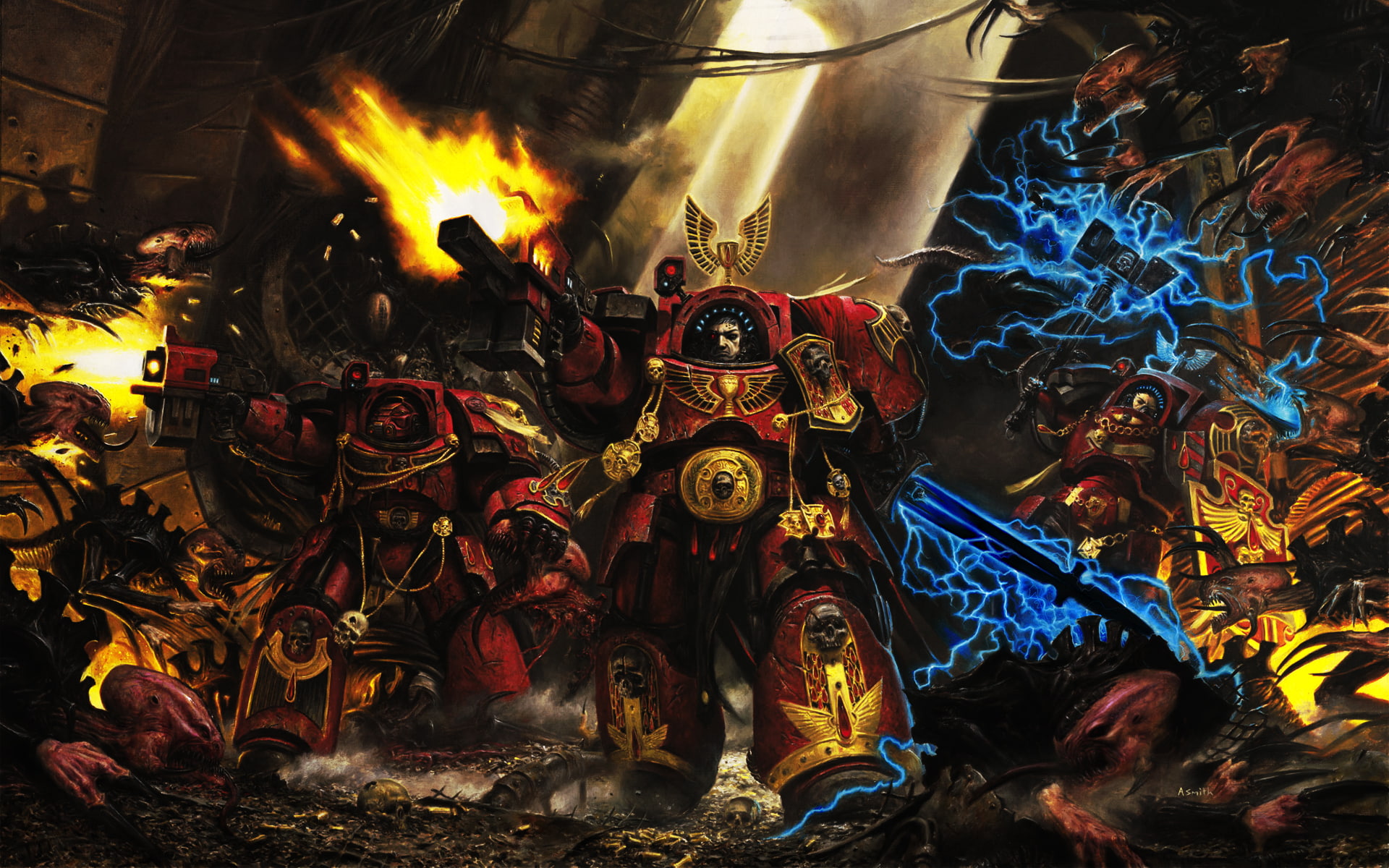 warhammer, space, blood, terminator, 1080P, 40k, marines, angels, genestealer, HD Wallpaper
