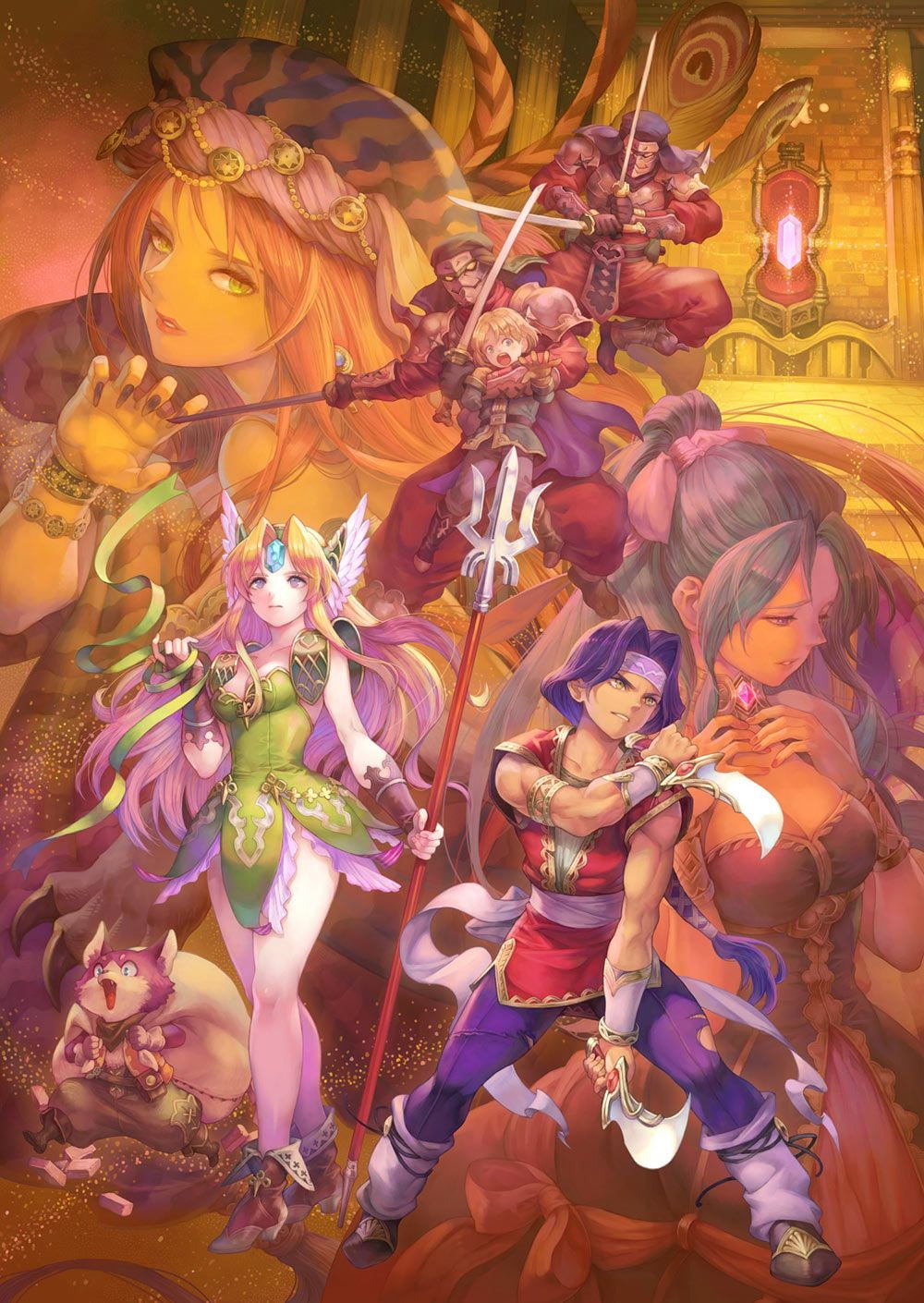 artwork, video game characters, Trials of Mana, 720P, Phone HD Wallpaper