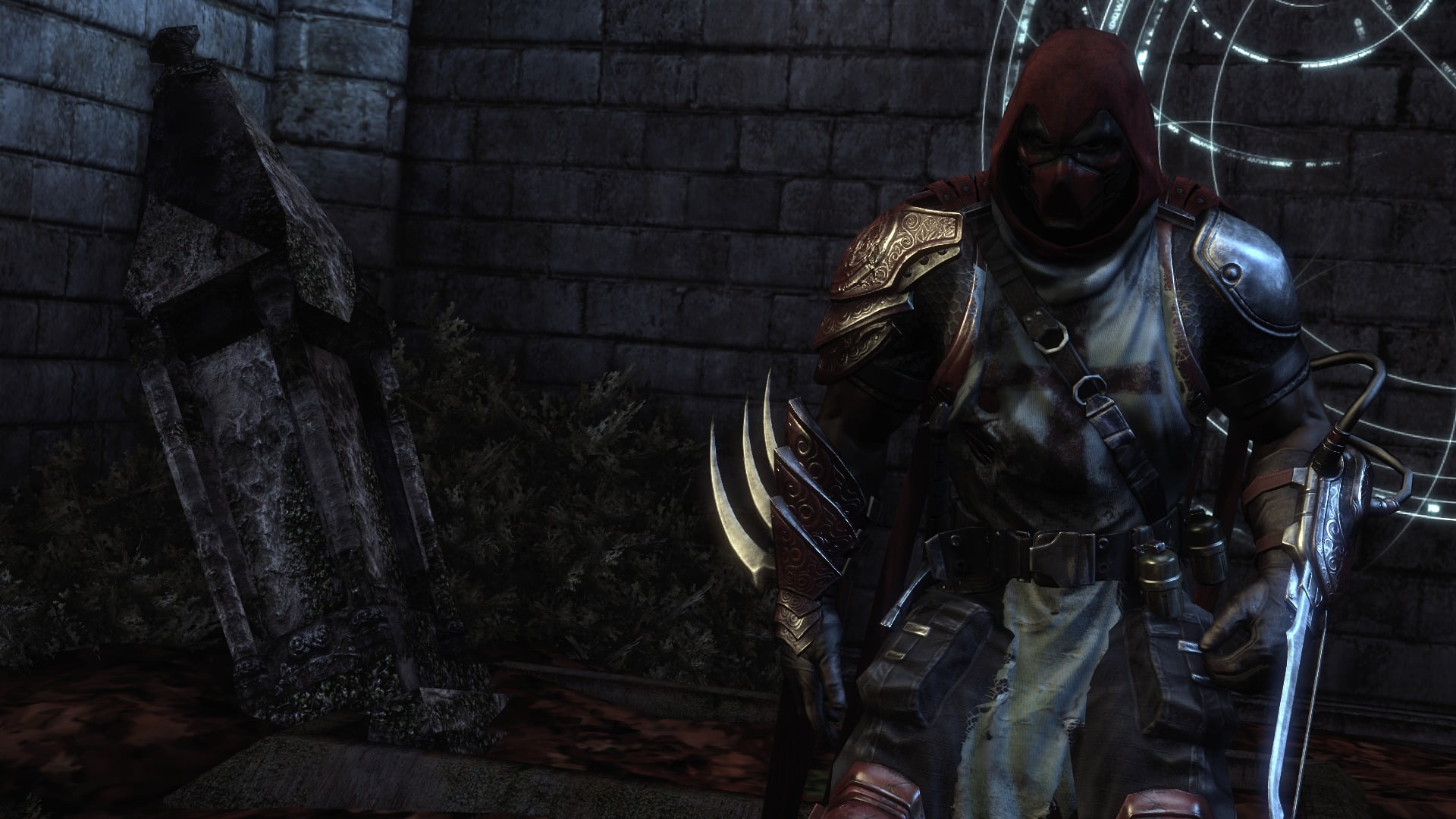 hooded, built structure, sculpture, male likeness, architecture, Batman: Arkham City, no people, craft, creativity, staircase, digital, human representation, HD Wallpaper