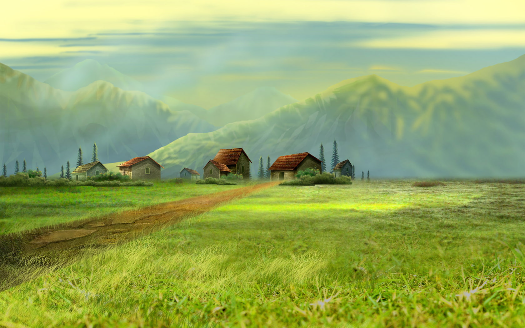 nature, village, dream, hd, landscape, 720P, HD Wallpaper