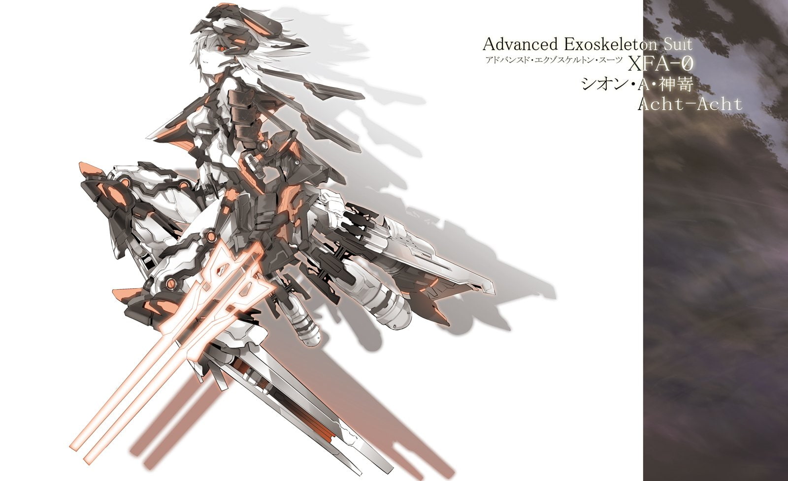 red, white, sword, hair, mecha, eyes, mechagirl, tokiti, 720P, original, weapon, HD Wallpaper