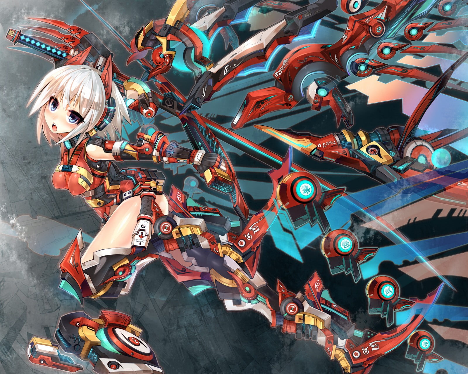 hair, mamuru, 720P, short, original, mechagirl, HD Wallpaper