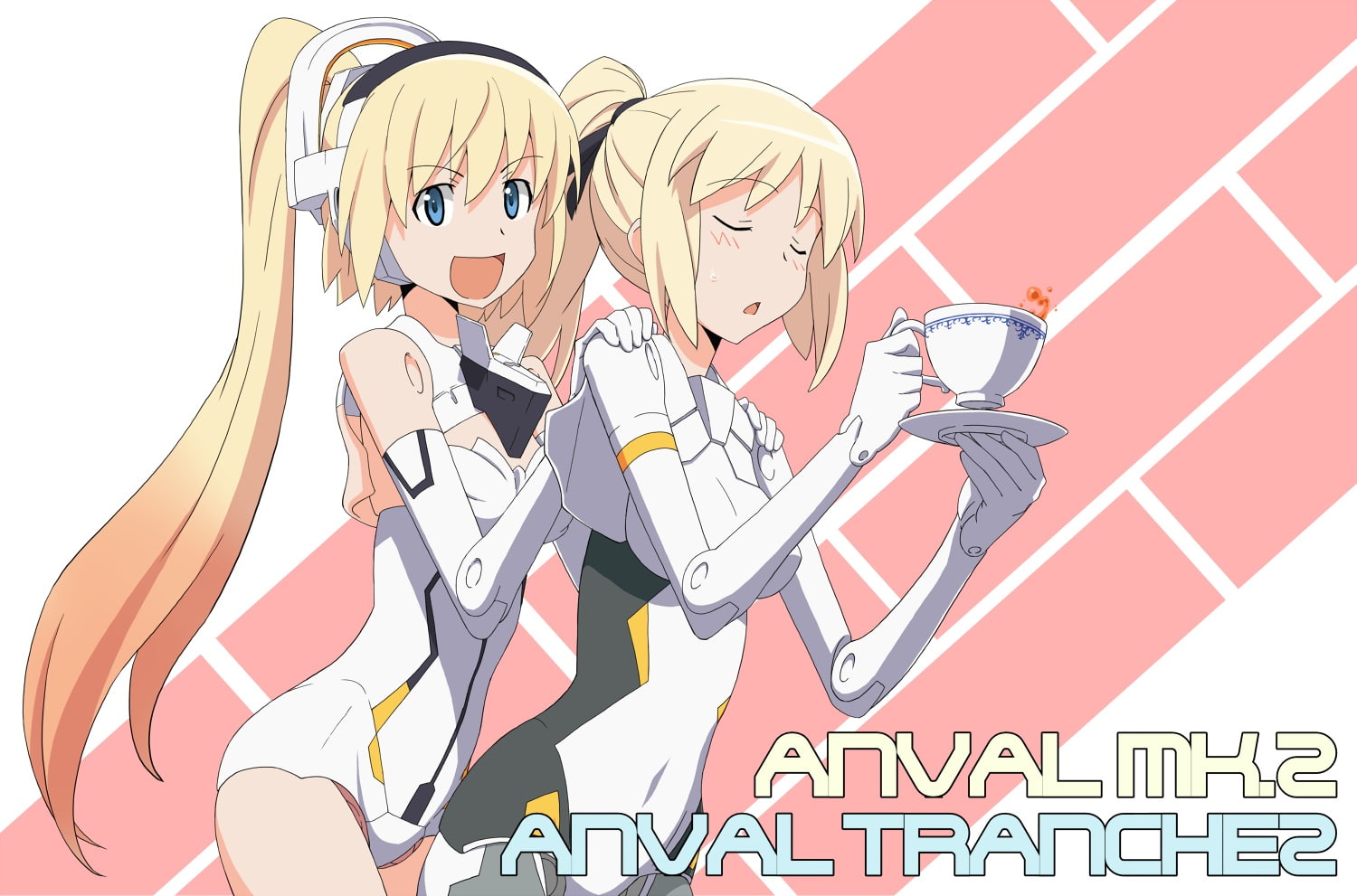hair, busou, ponytail, mechagirl, eyes, blonde, shinki, drink, 720P, long, arnval, blue, HD Wallpaper