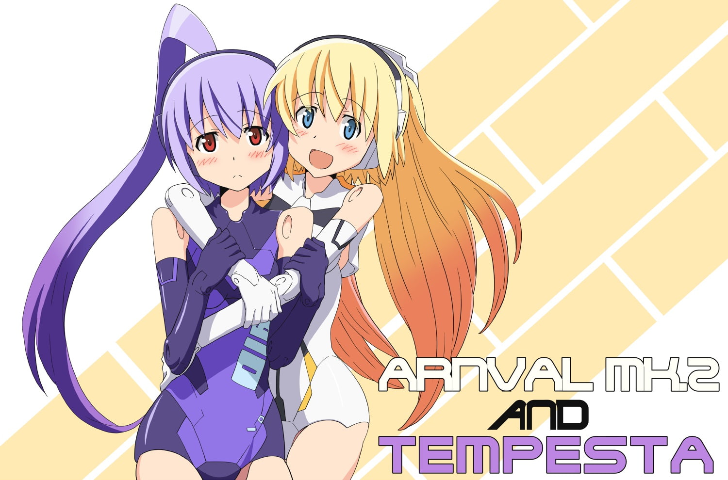 shinki, red, blue, hair, tempesta, blush, mechagirl, eyes, long, purple, arnval, blonde, busou, ponytail, 720P, HD Wallpaper