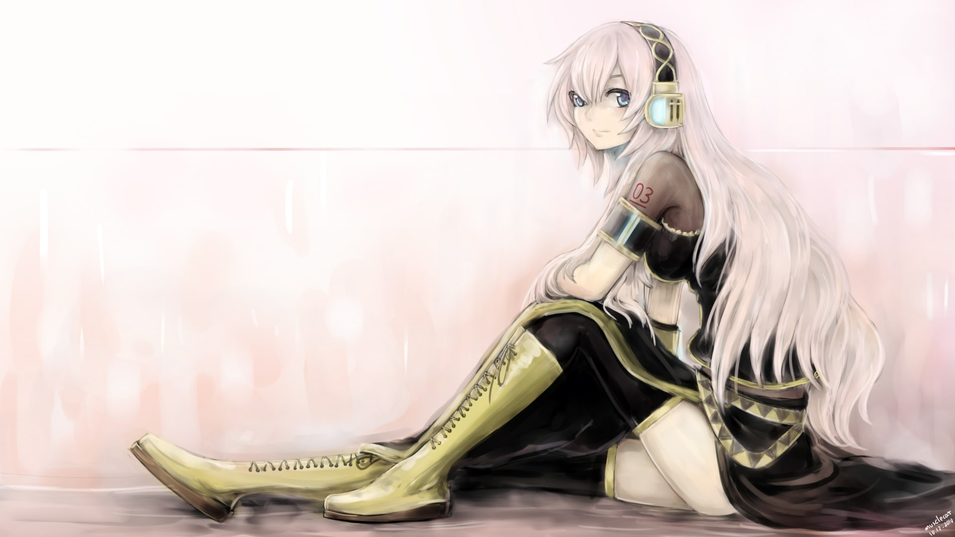 hot, hd, headphones, art, murata, boots, x, range, anime, girls, 1080P, HD Wallpaper