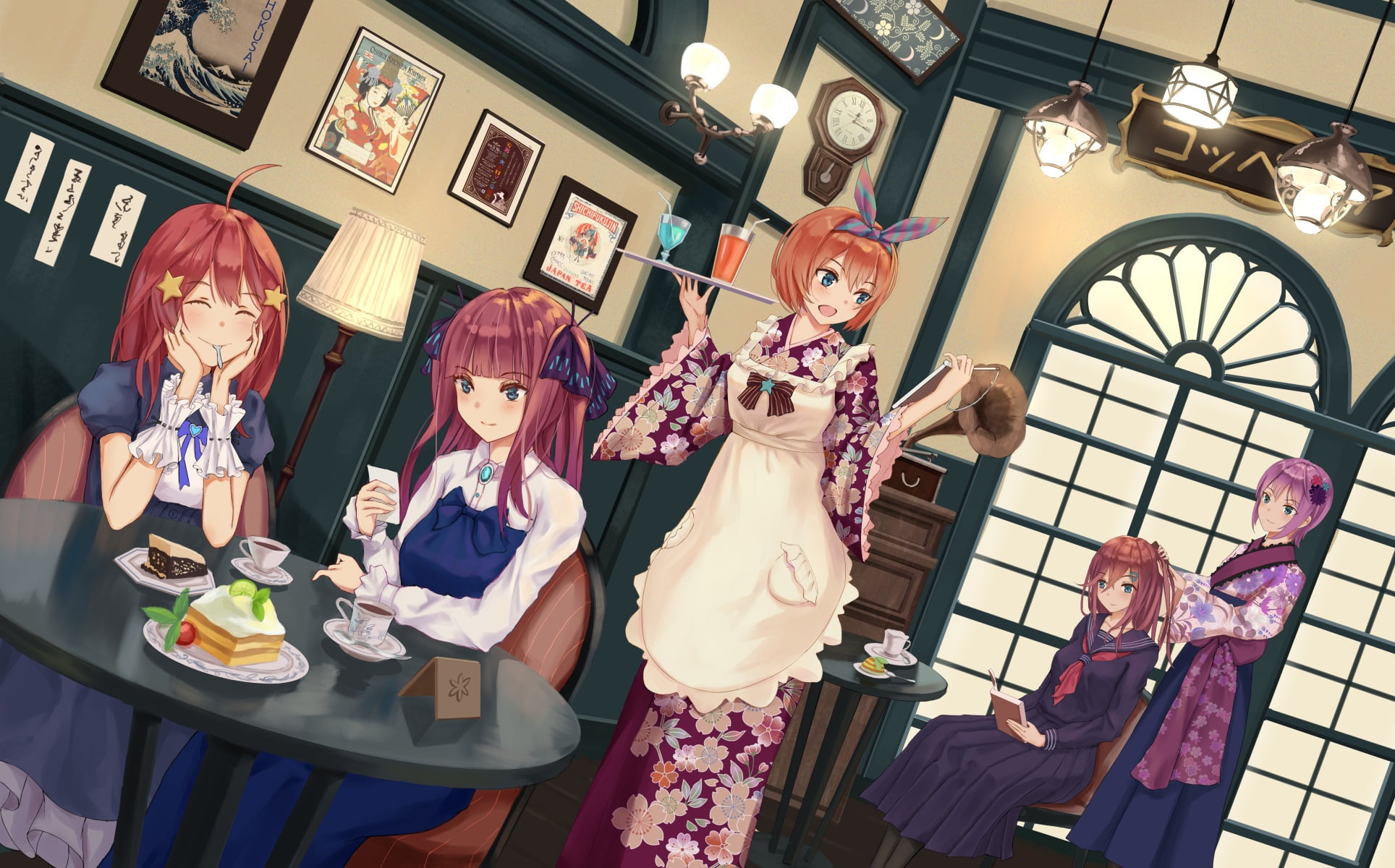Anime, 1080P, Miku Nakano, Nino Nakano, The Quintessential Quintuplets, Yotsuba Nakano, Ichika Nakano, Itsuki Nakano, HD Wallpaper