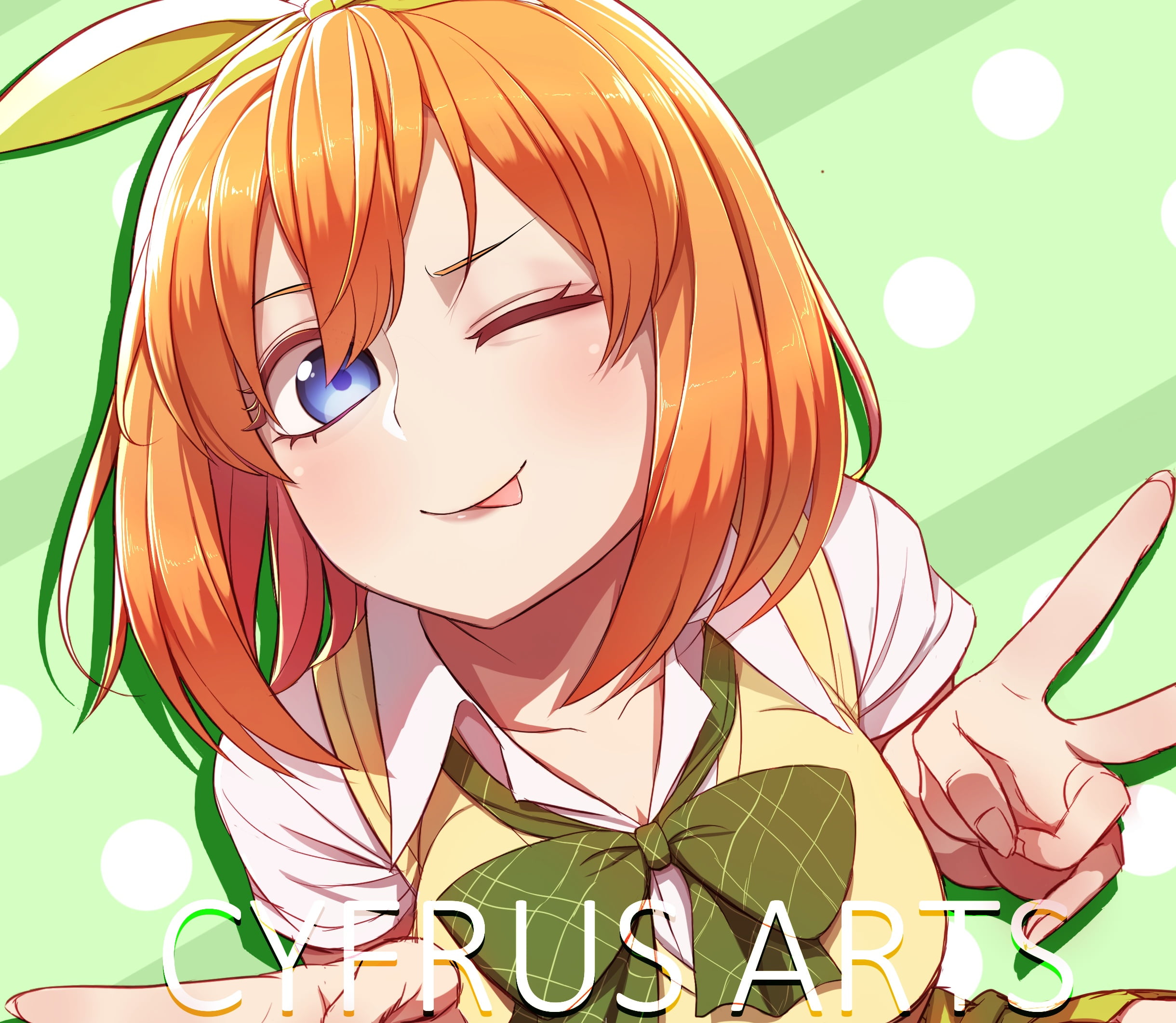 Girl, Anime, Yotsuba Nakano, Blue Eyes, Wink, 1080P, Face, The Quintessential Quintuplets, Blonde, HD Wallpaper