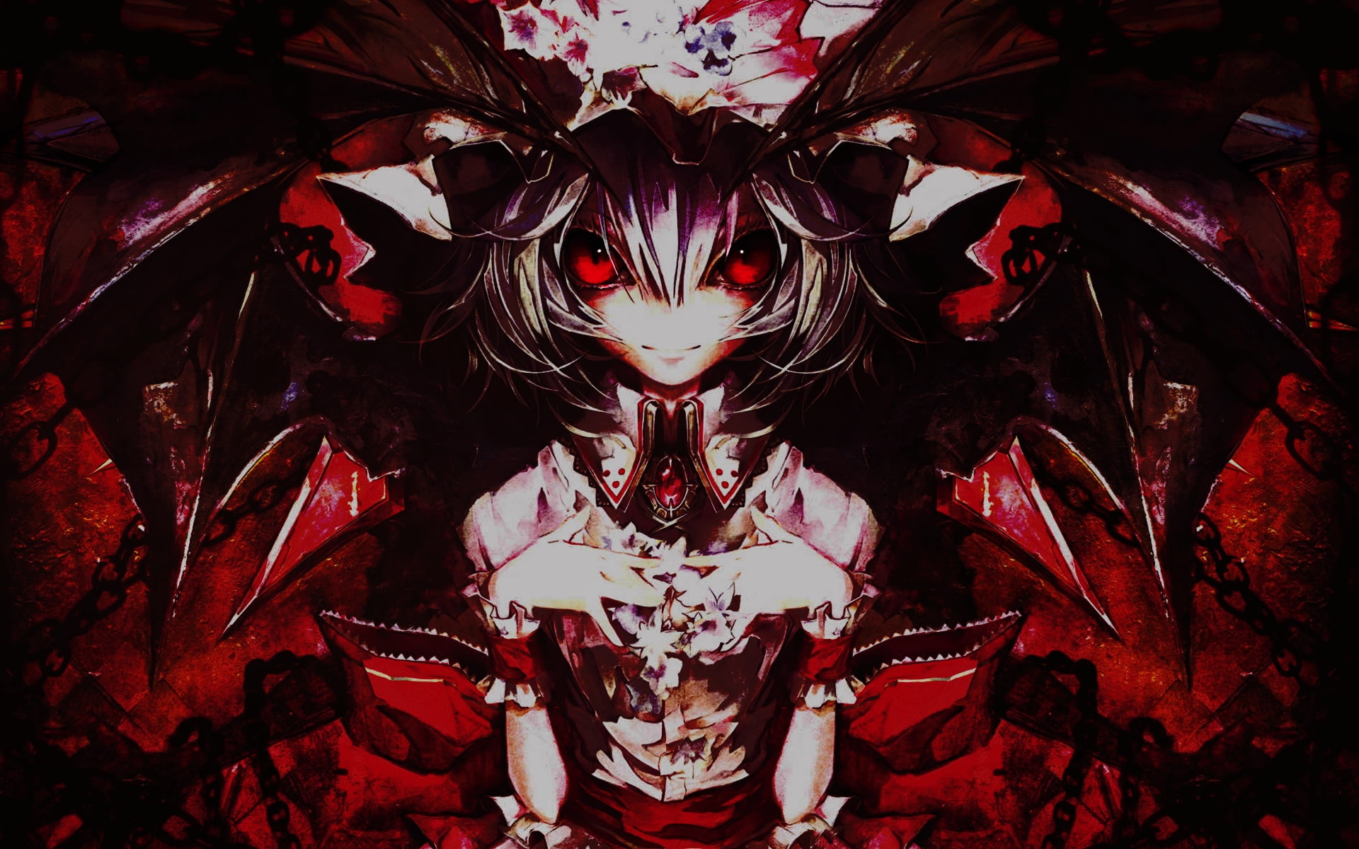 1080P, Video Games, scarlet, banpai, hd, anime, x, vampires, akira, Touhou, video, eyes, games, remilia, red, art, HD Wallpaper