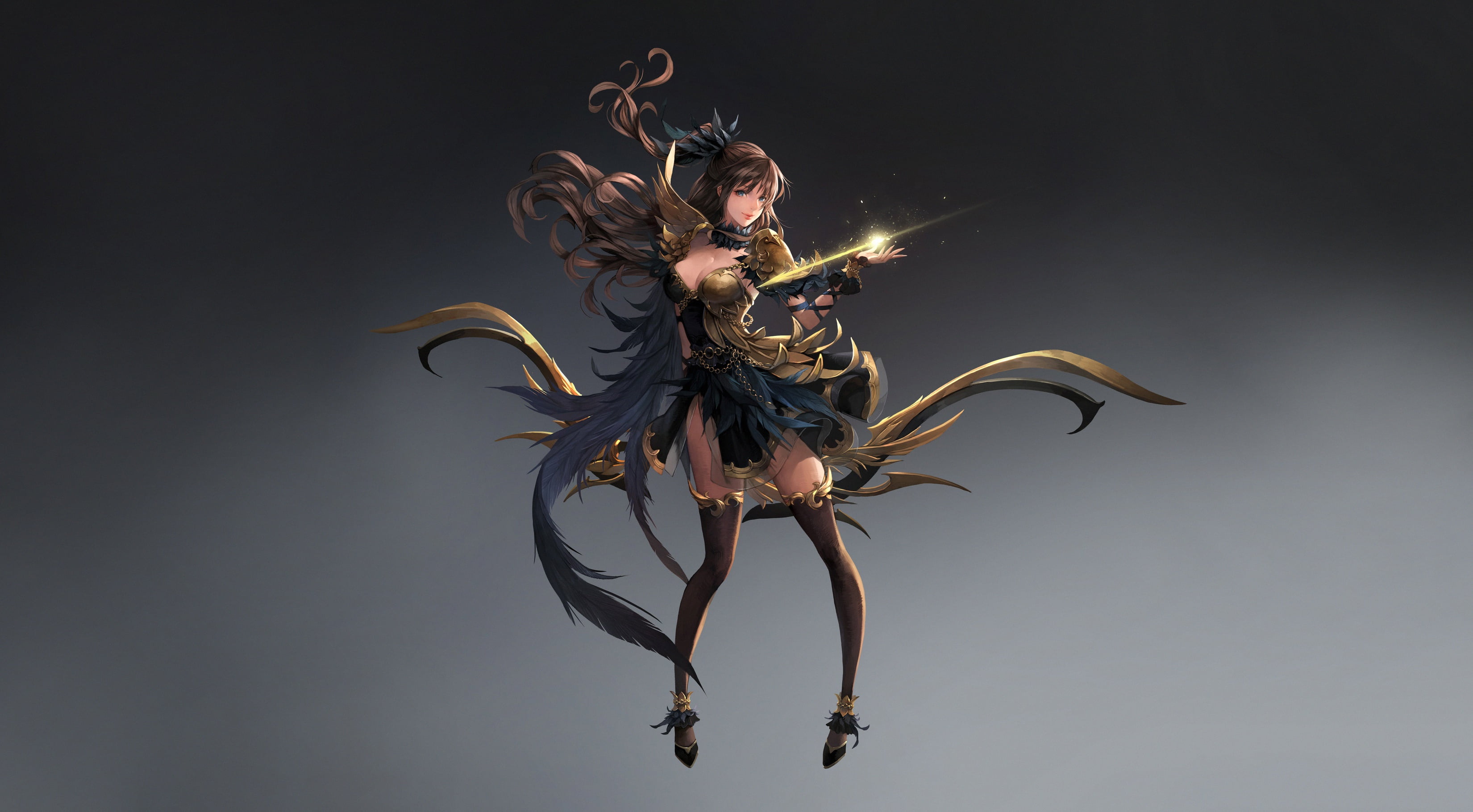 Style, Girl, Archer Gril, Art, Character, Fantasy, Background, Dress, Figure, 2K, Arrow, Illustration, MAHO, HD Wallpaper