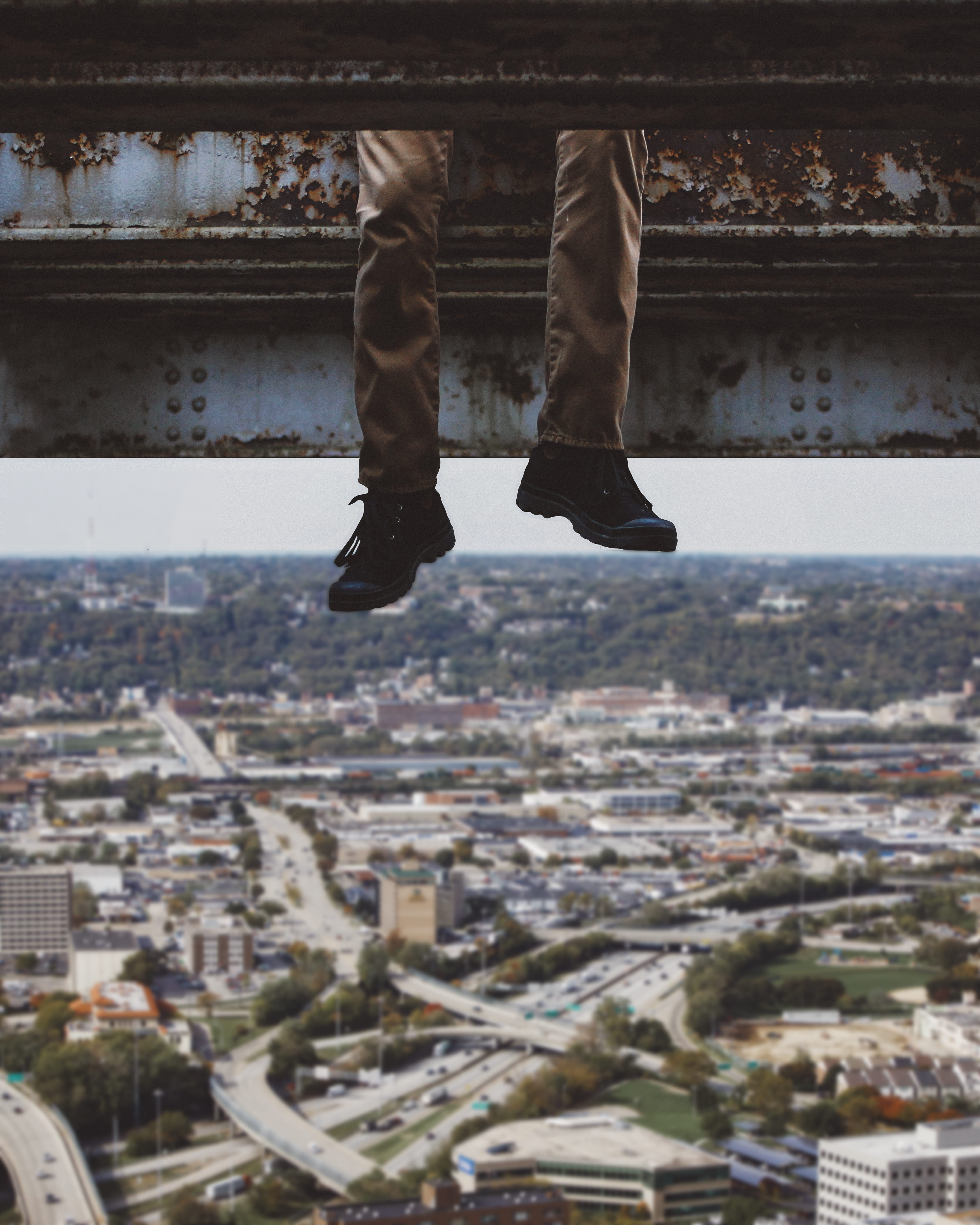 hanging, dangling, jeans, real people, wide, architecture, cityscape, day, Eyes Wide Open, dangle, residential district, person, body part, legs, feet, Phone HD Wallpaper