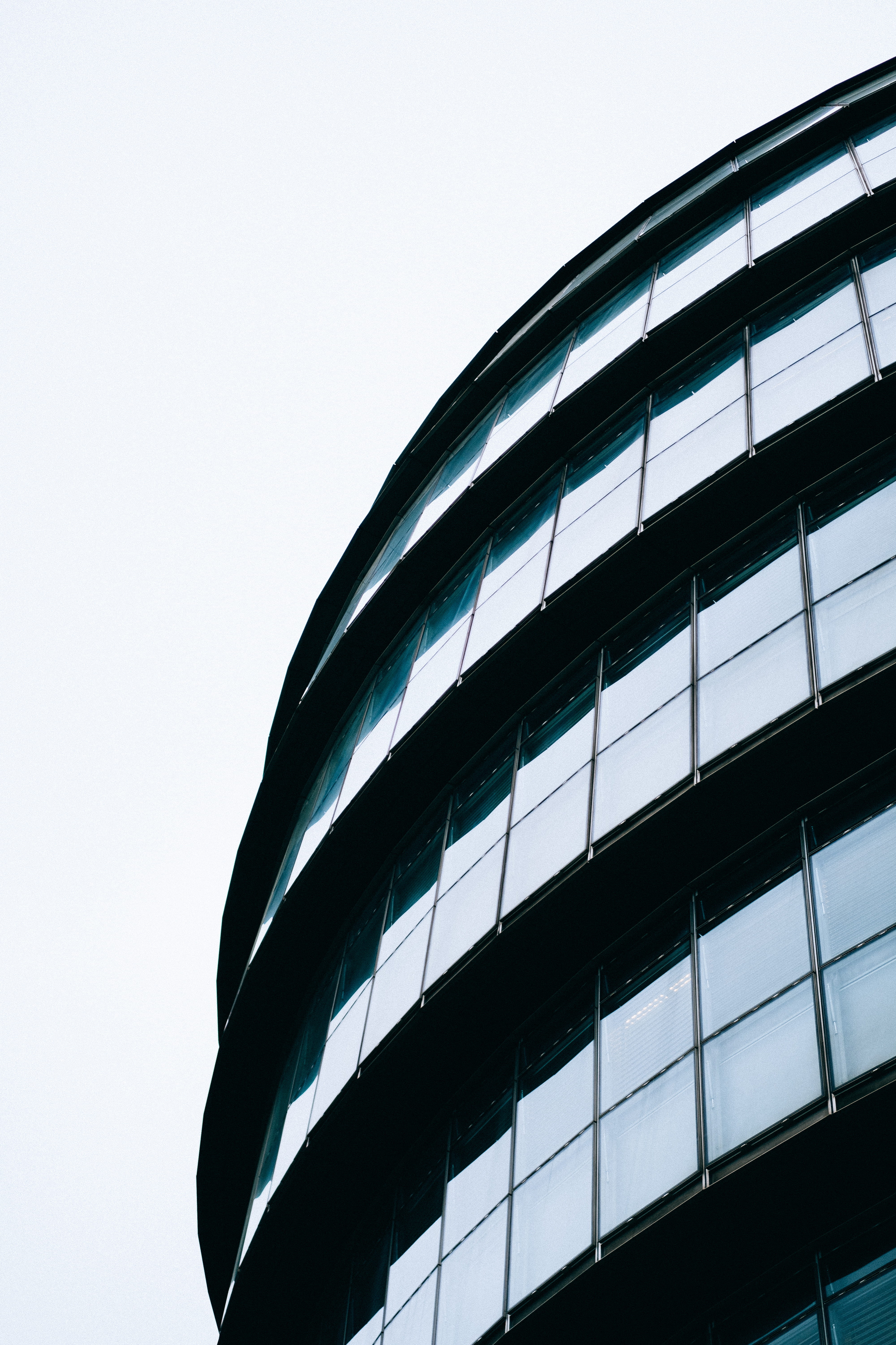 photography, clear sky, london, day, low, office building exterior, angle, glass, reflect, pattern, monochrome, shadow, view, cityscape, modern, business, Phone HD Wallpaper
