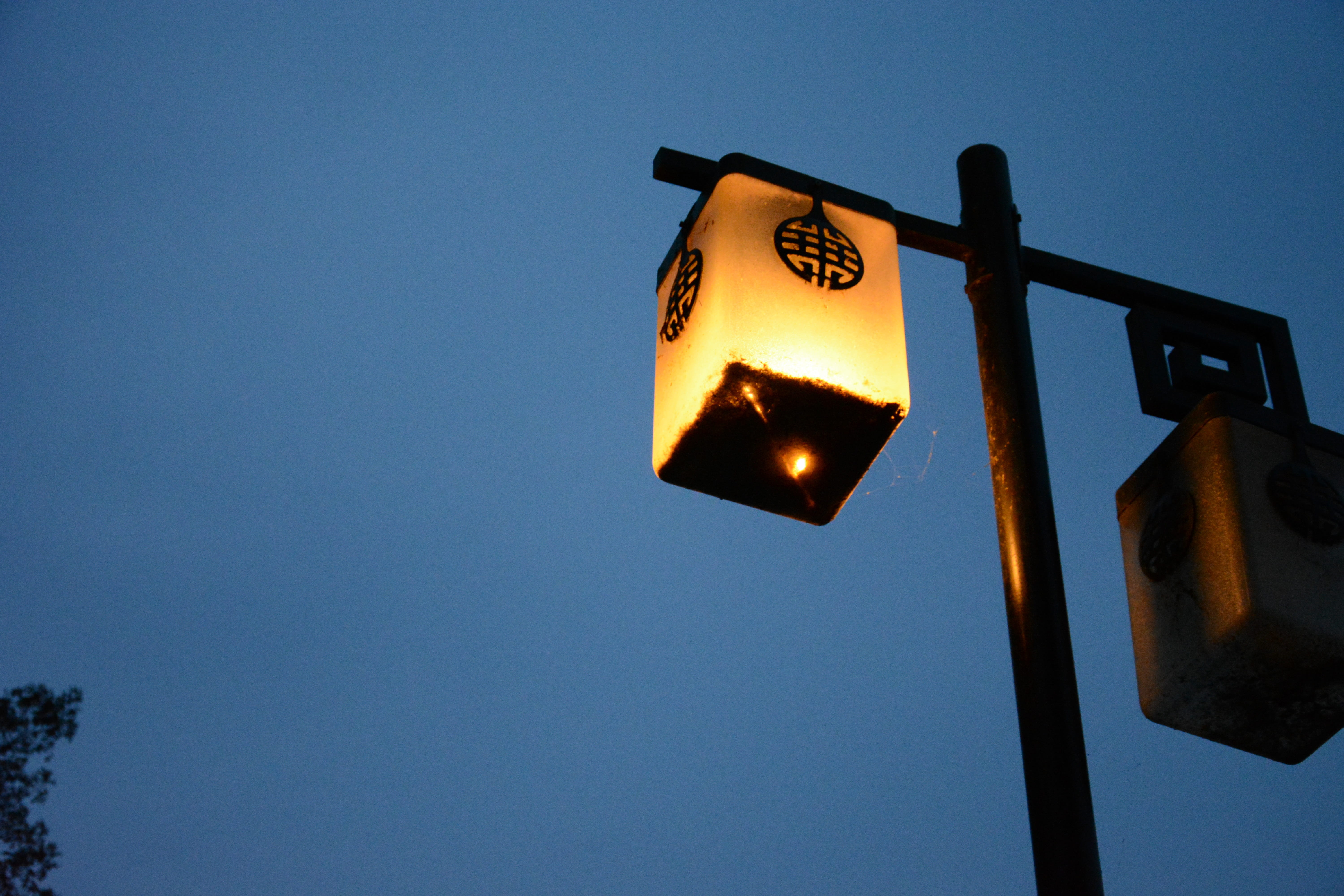 lamp, lighting equipment, symbol, stoplight, low angle view, sign, warning symbol, no people, road, blue, transportation, 5K, road signal, xuanwu lake, HD Wallpaper