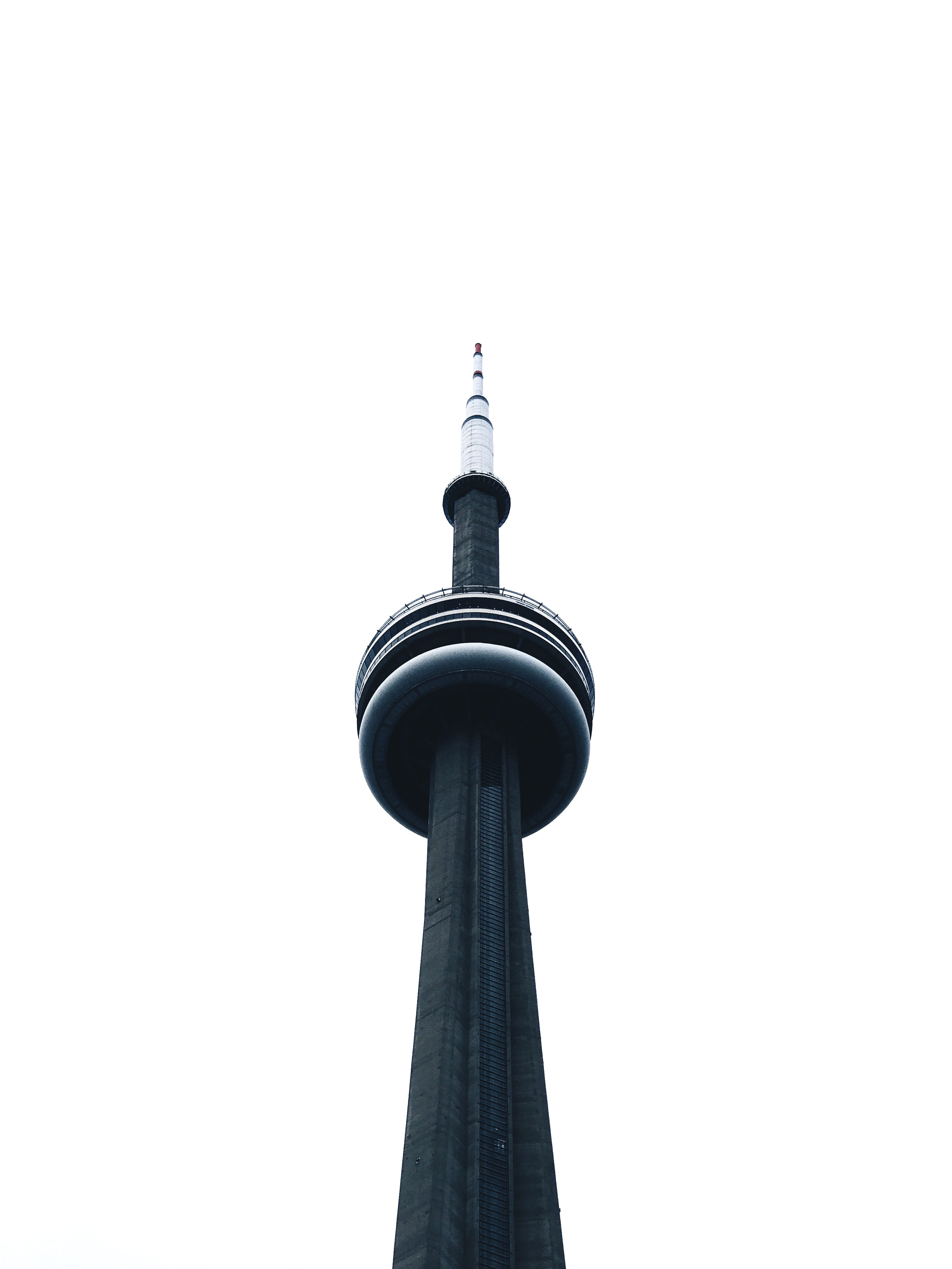 black, television Tower - Berlin, spire, tower, copy space, building Exterior, white, space, tourism, communications Tower, rod, clear sky, low, no people, Phone HD Wallpaper
