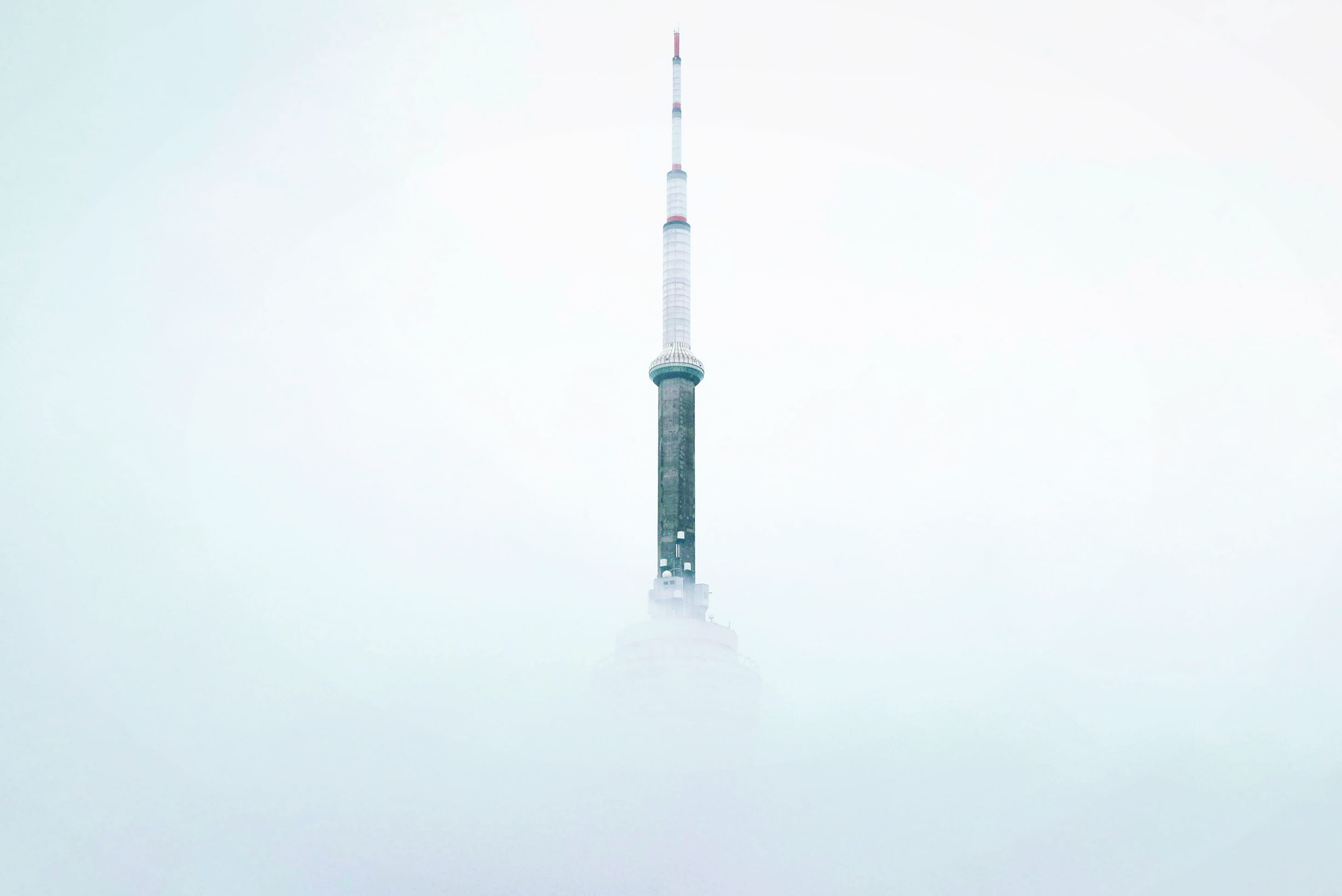 injecting, day, sky, communications Tower, foggy, care, urban Scene, cityscape, copy space, no people, blue, medical supplies, famous Place, city, tall - high, HD Wallpaper