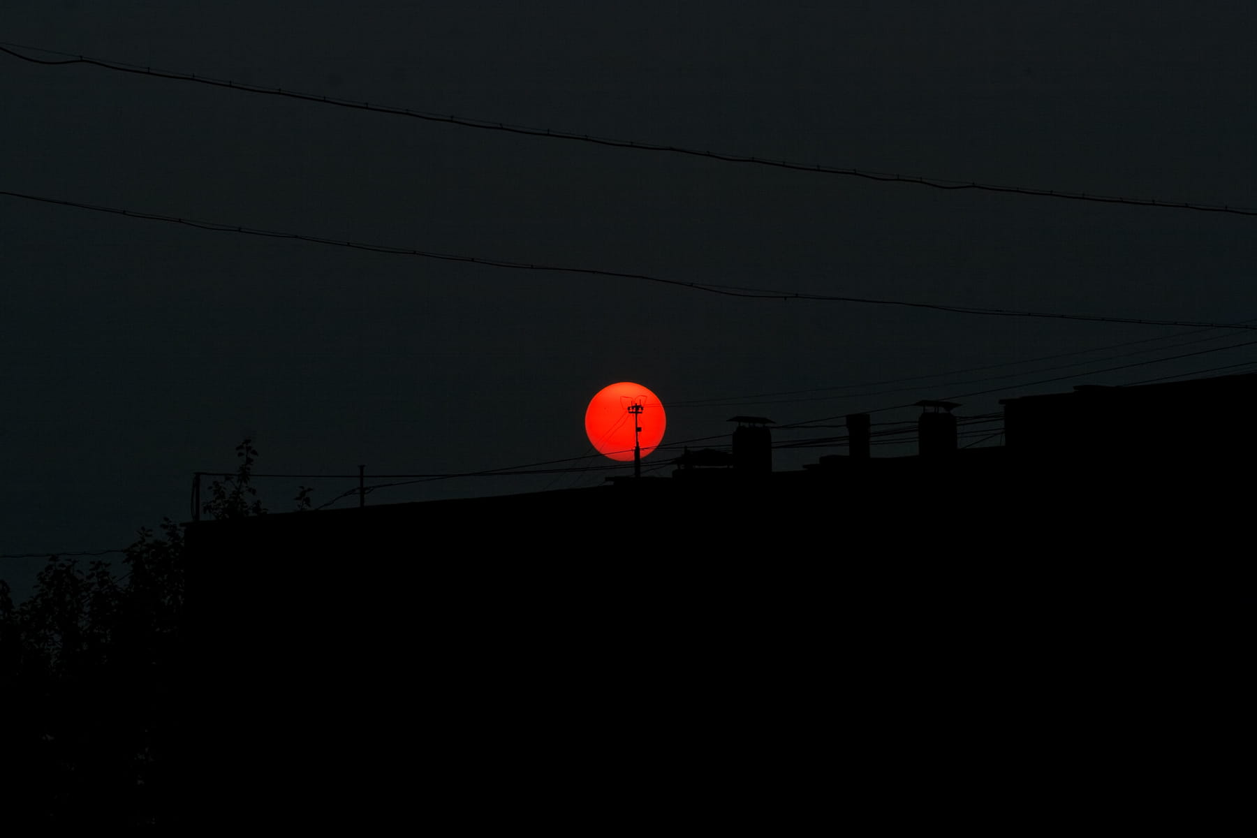 outdoors, full moon, electricity, connection, cable, communication, Red, built structure, power supply, copy space, night, beauty in nature, low angle view, HD Wallpaper